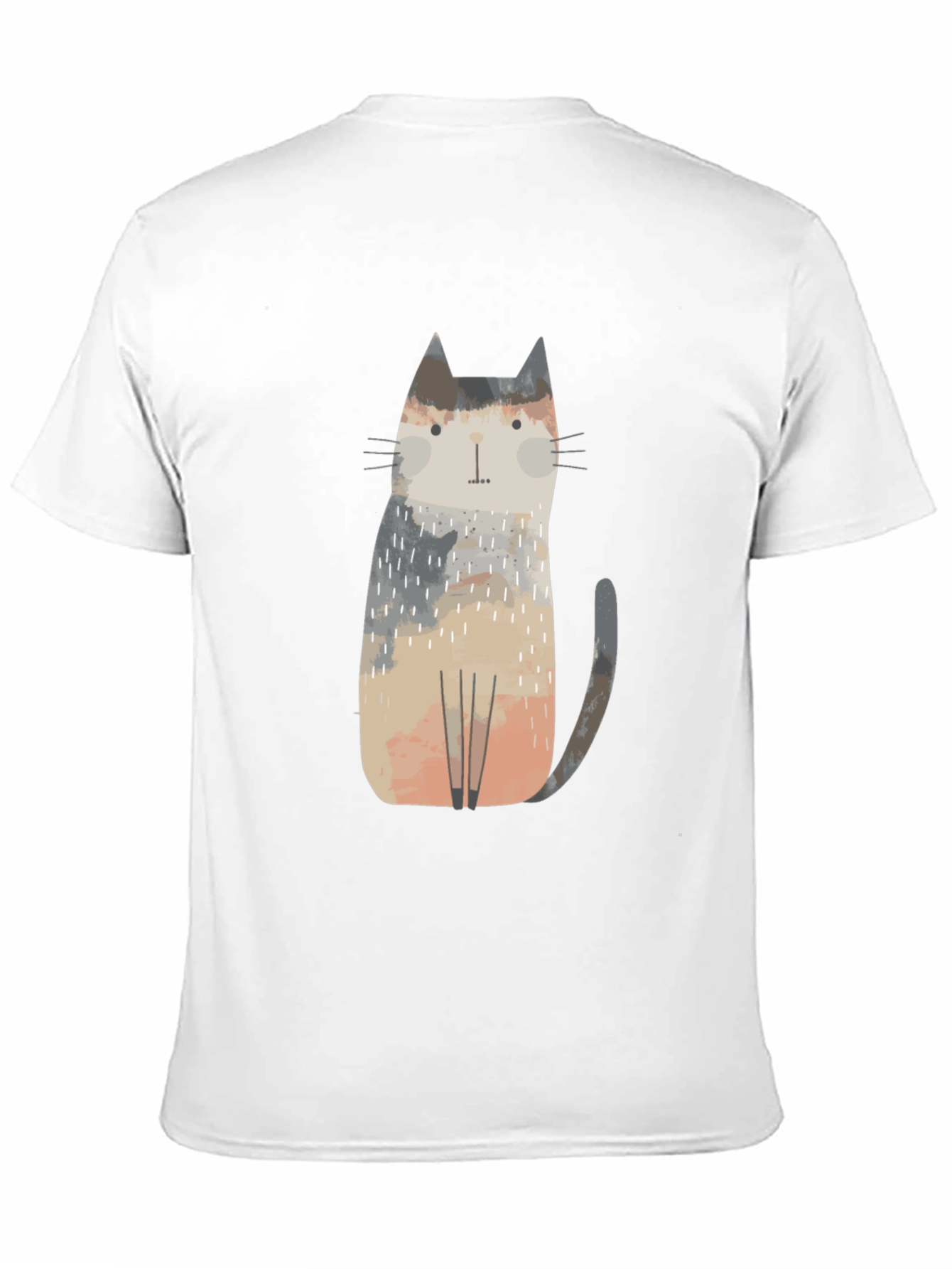 Camiseta Negra con Diseño de Gato Abstracto