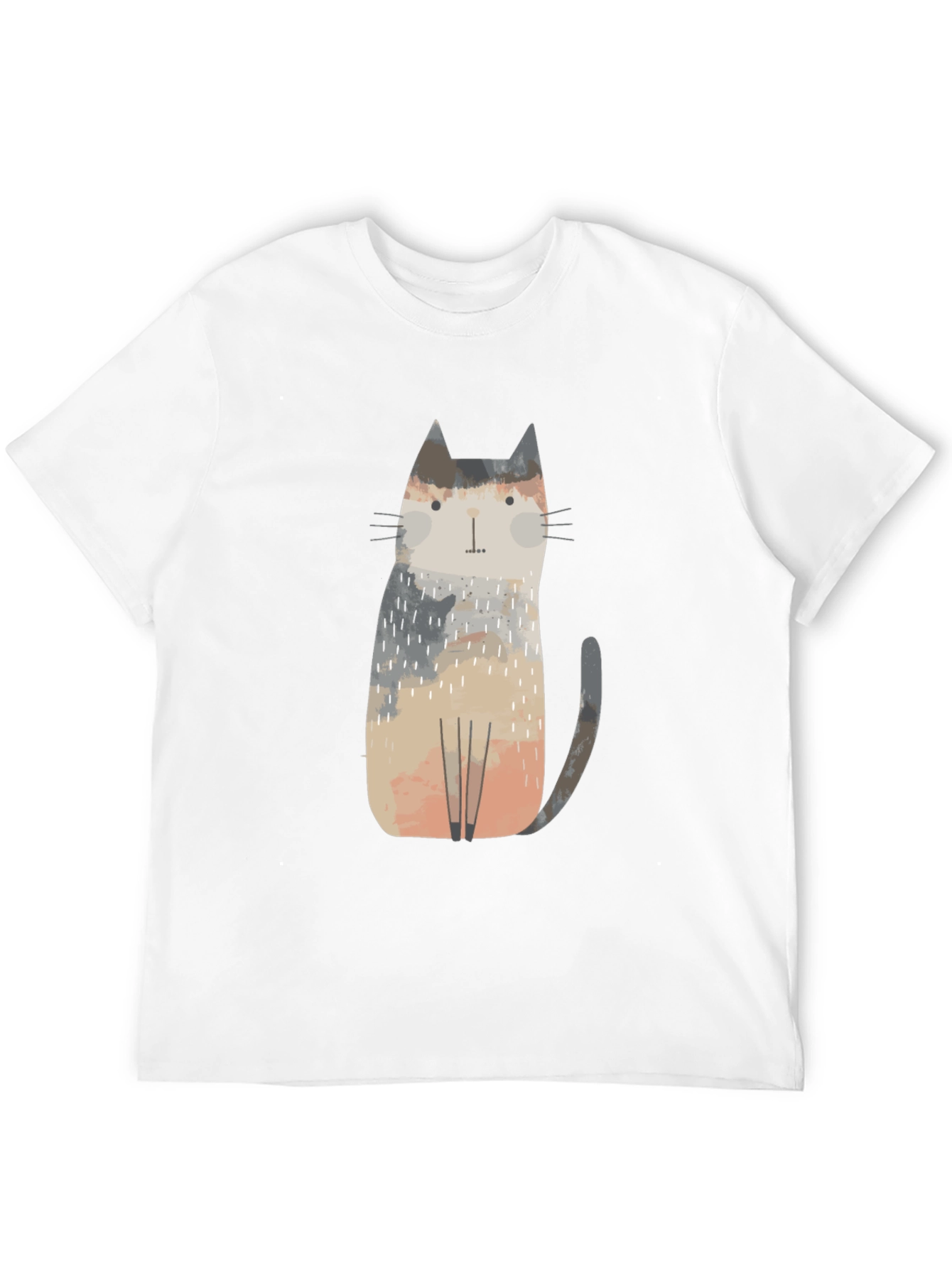 Camiseta Negra con Diseño de Gato Abstracto