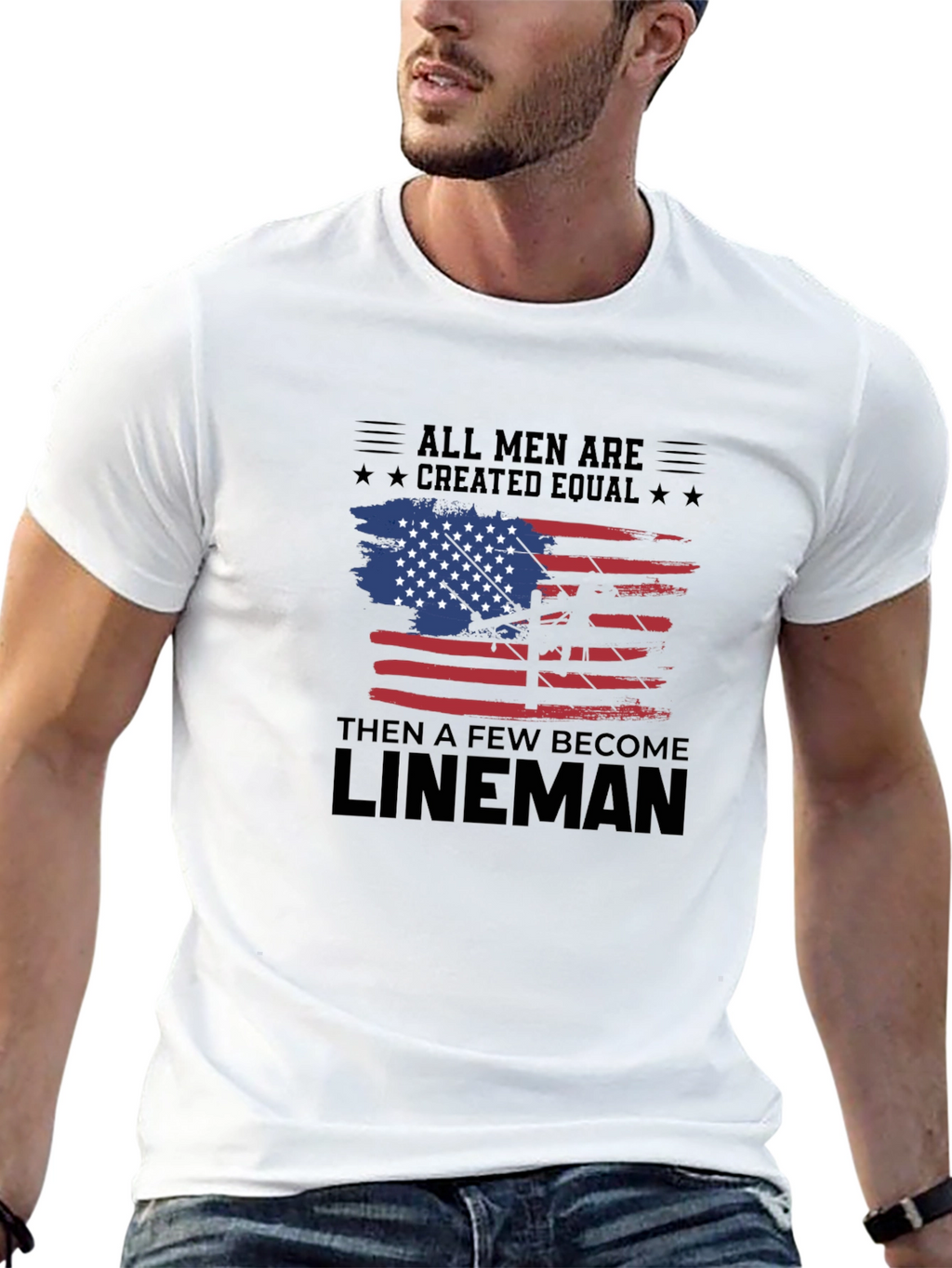 Camiseta Hombre Lineman - Diseño Americano