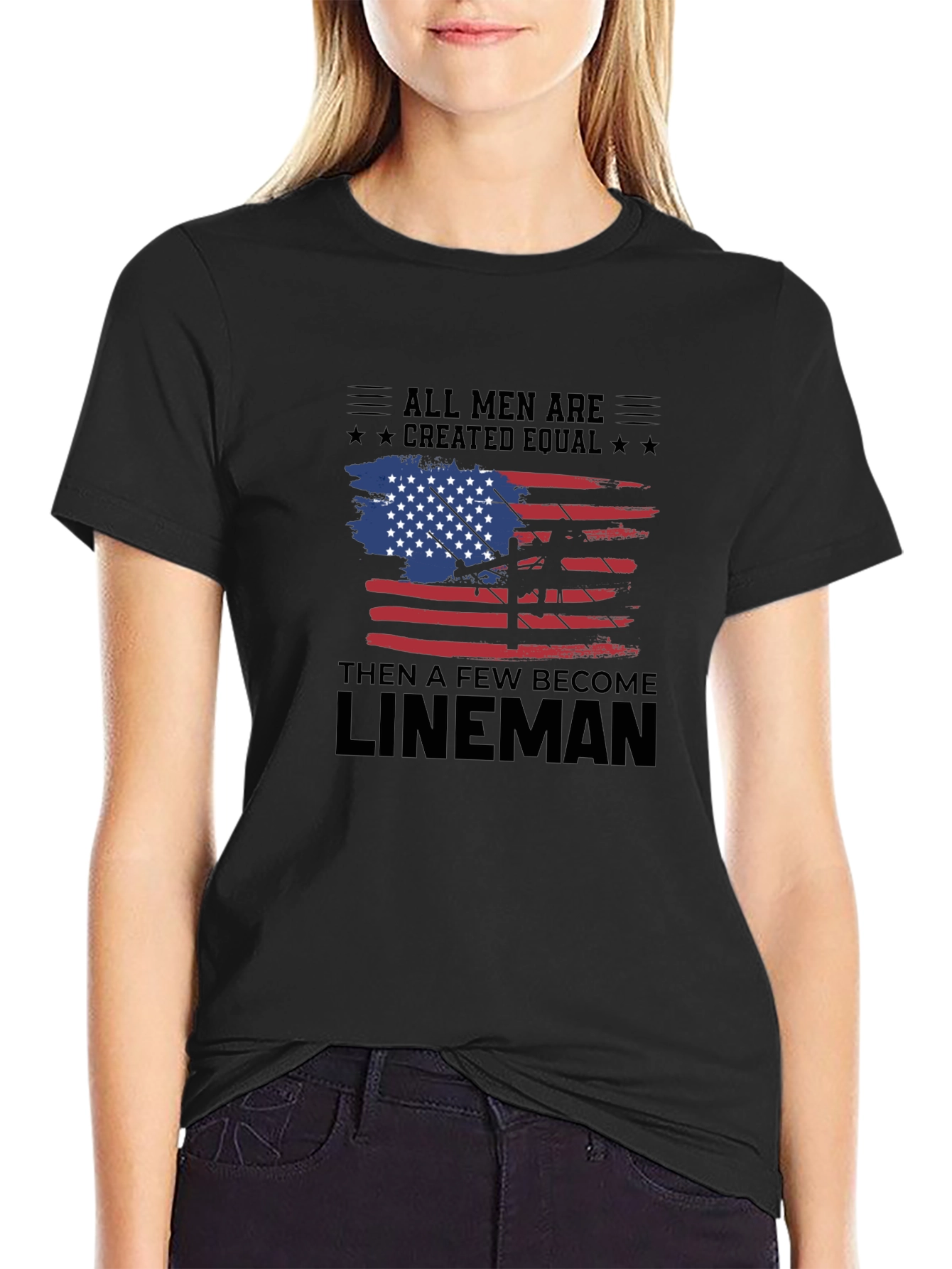 Camiseta Hombre Lineman - Diseño Americano