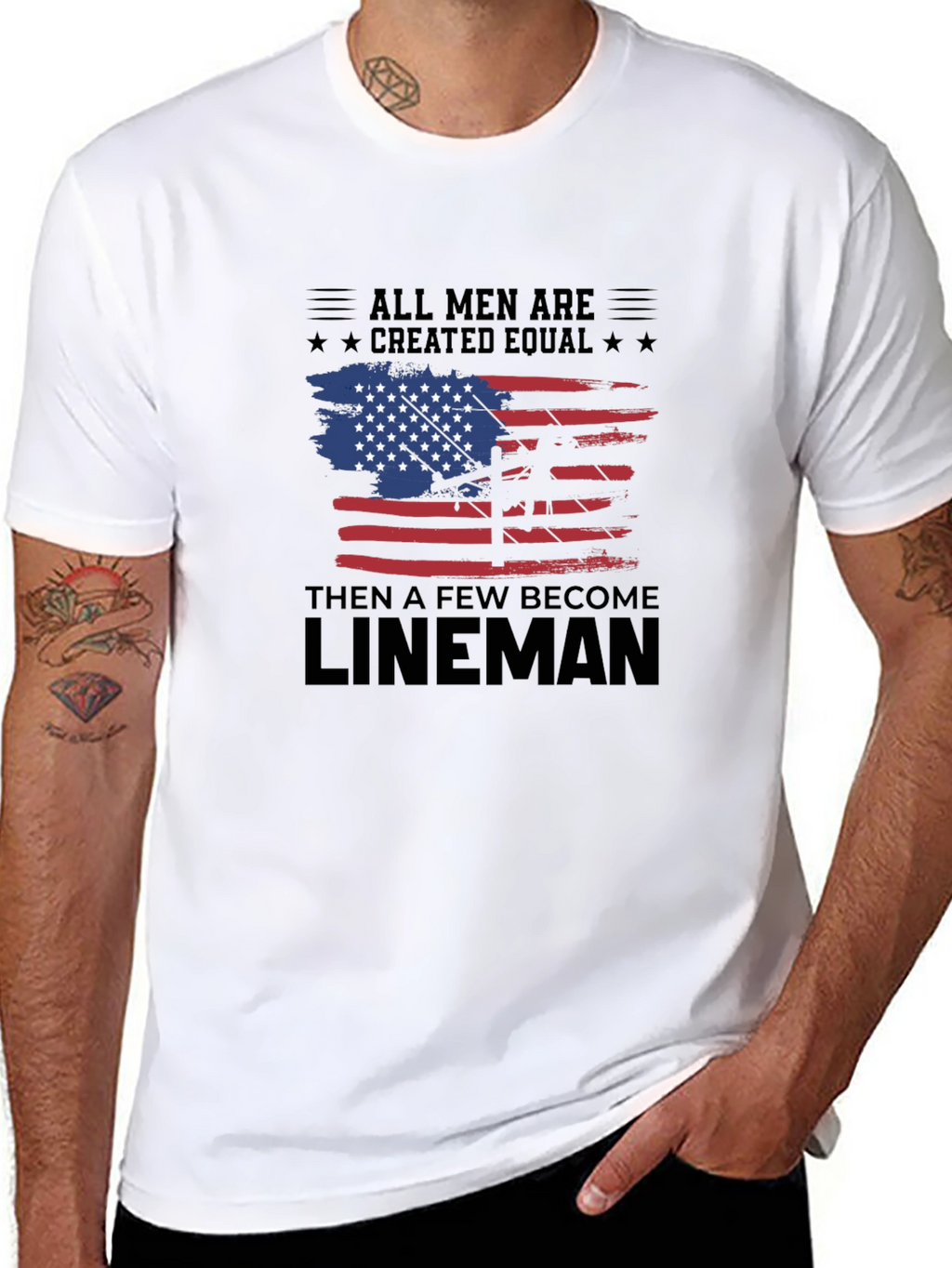 Camiseta Hombre Lineman - Diseño Americano