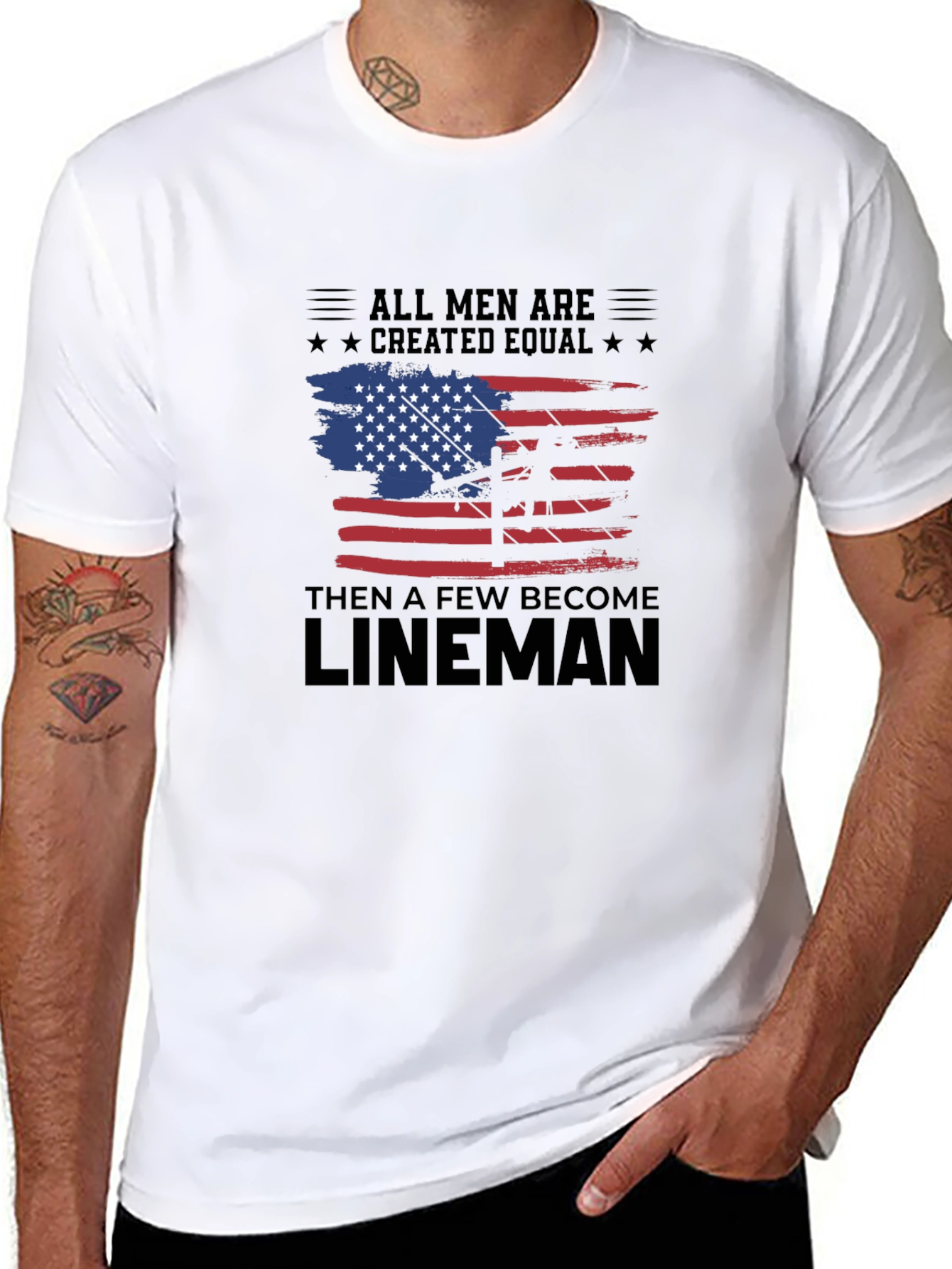 Camiseta Hombre Lineman - Diseño Americano