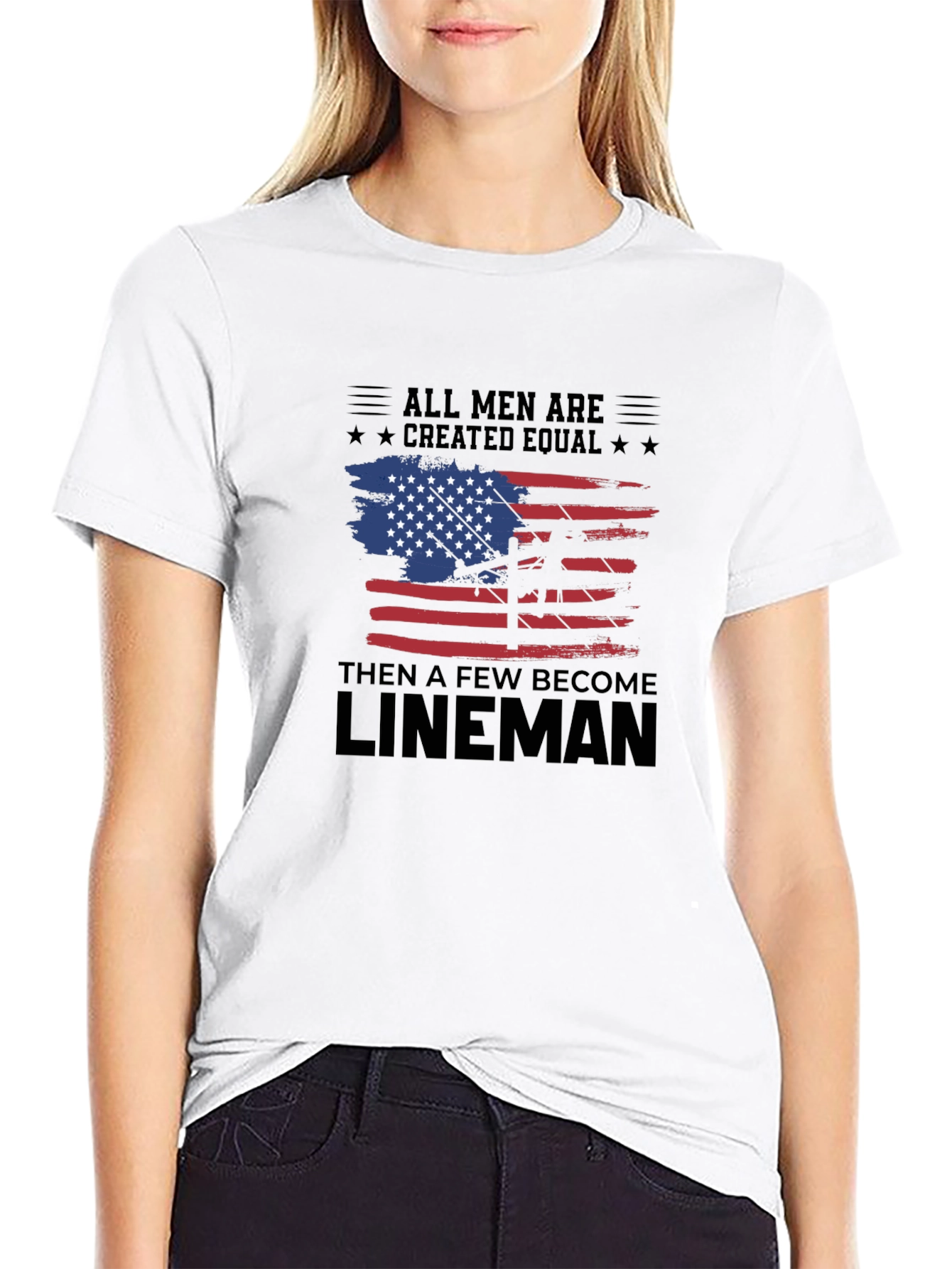 Camiseta Hombre Lineman - Diseño Americano