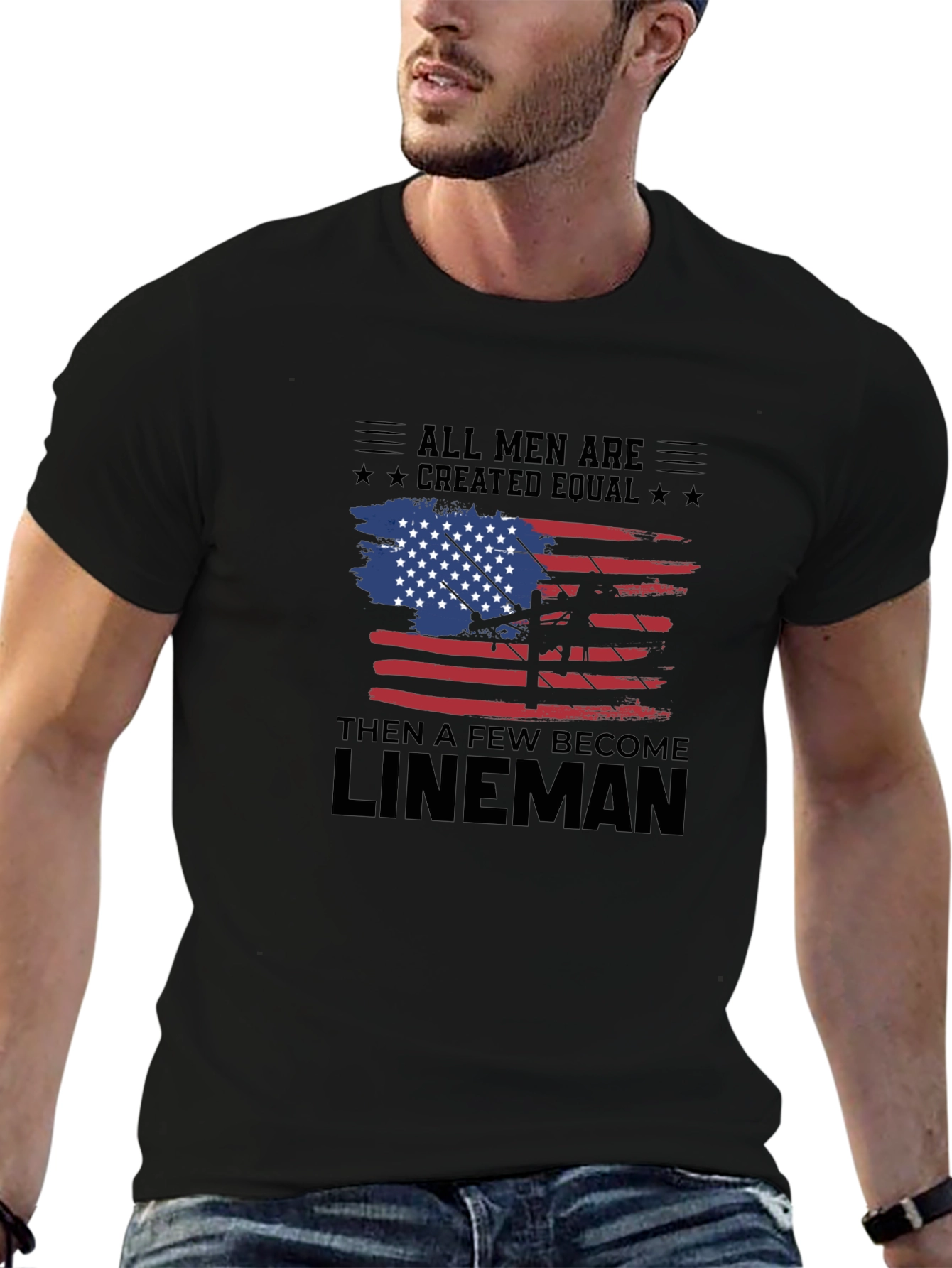 Camiseta Hombre Lineman - Diseño Americano