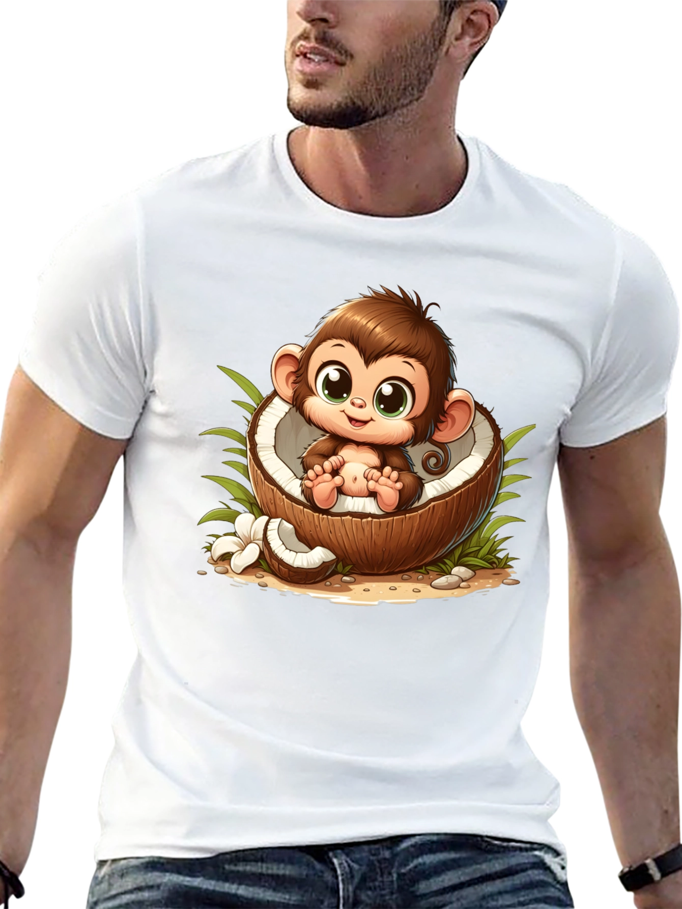 Camiseta Negra con Diseño de Mono en Coco