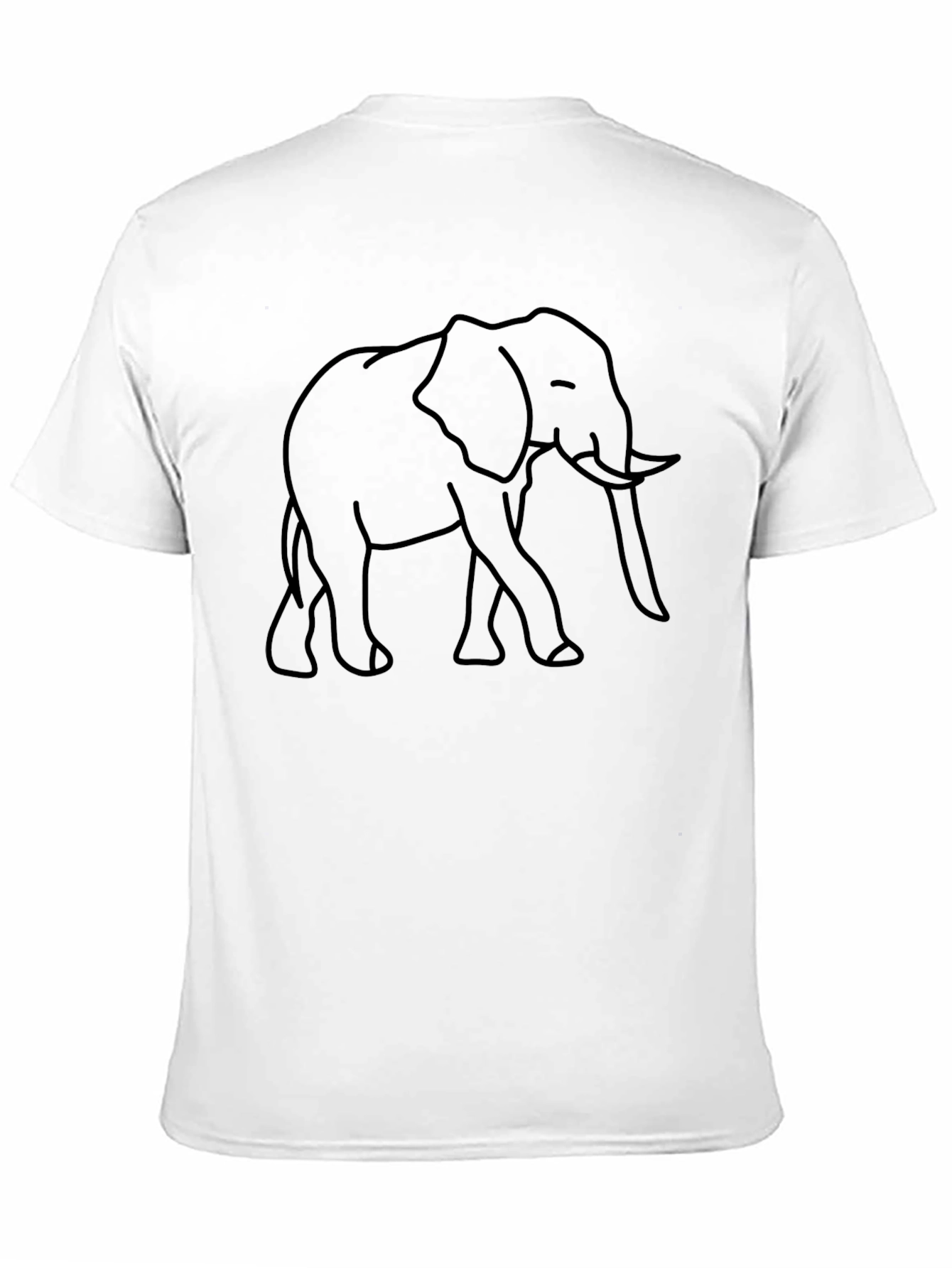 Camiseta Negra con Diseño de Elefante Minimalista