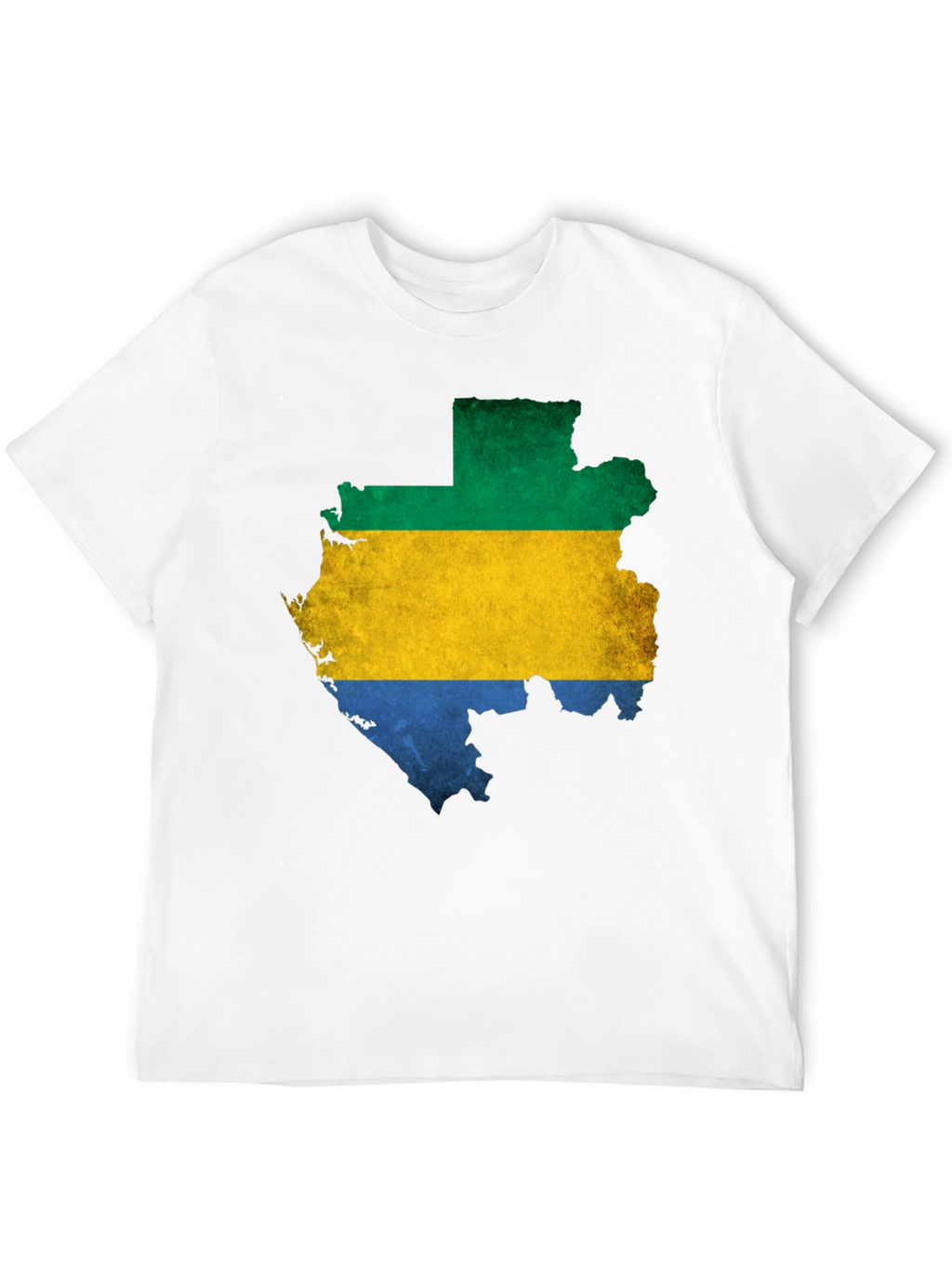 Camiseta Hombre Gabon Mapa Bandera Negra
