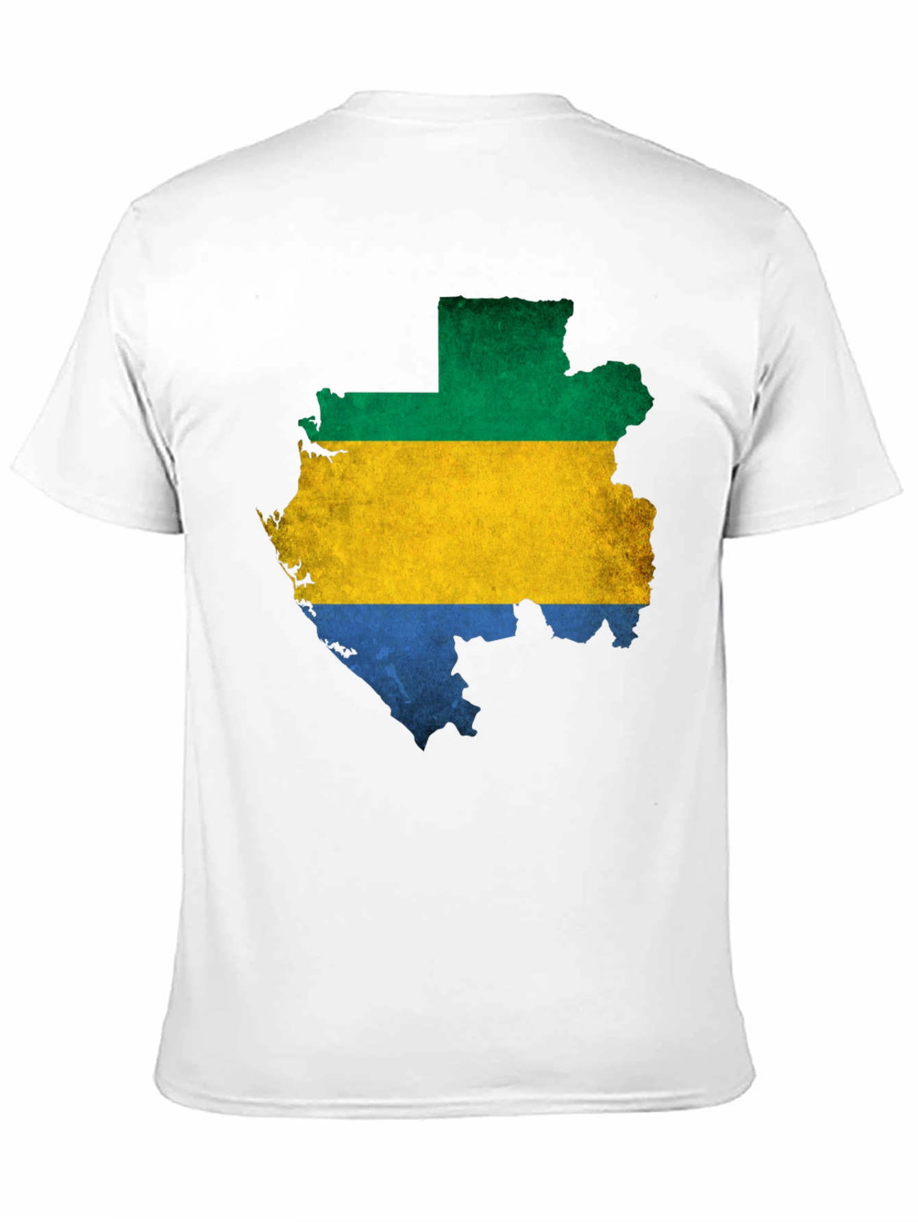 Camiseta Hombre Gabon Mapa Bandera Negra