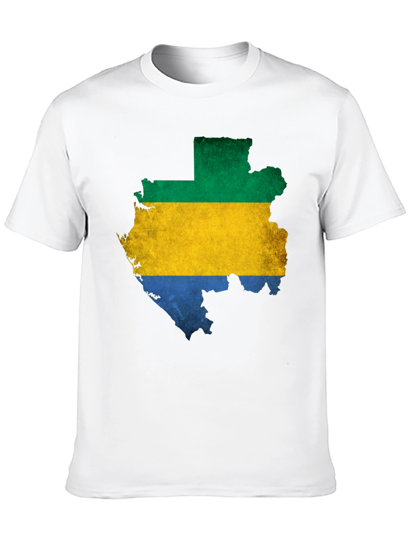Camiseta Hombre Gabon Mapa Bandera Negra