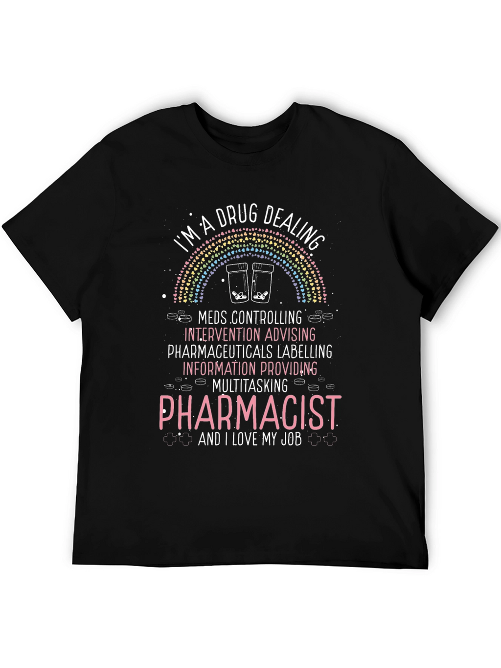 Camiseta Negra de Farmacéutico - Diseño Único