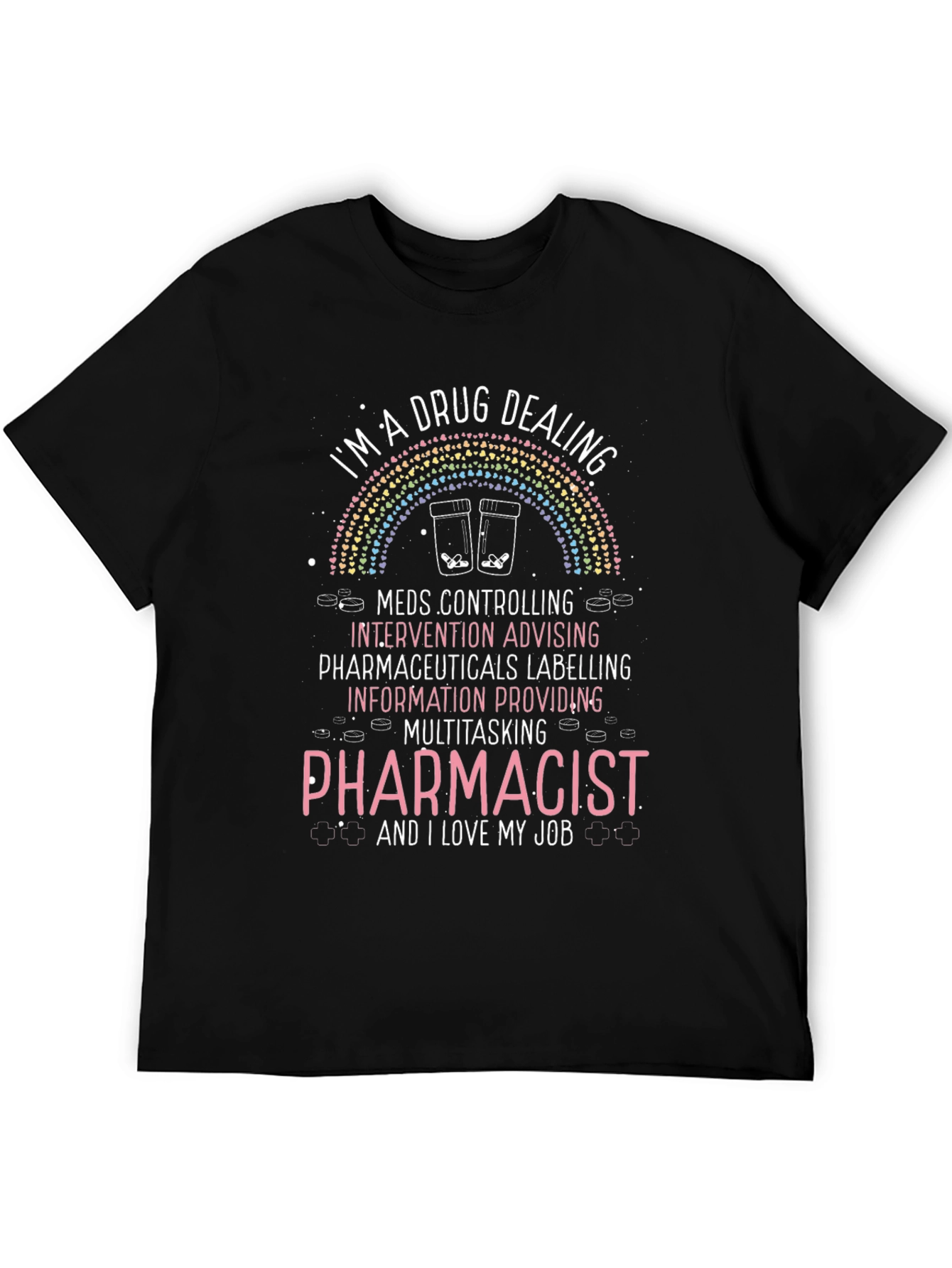 Camiseta Negra de Farmacéutico - Diseño Único