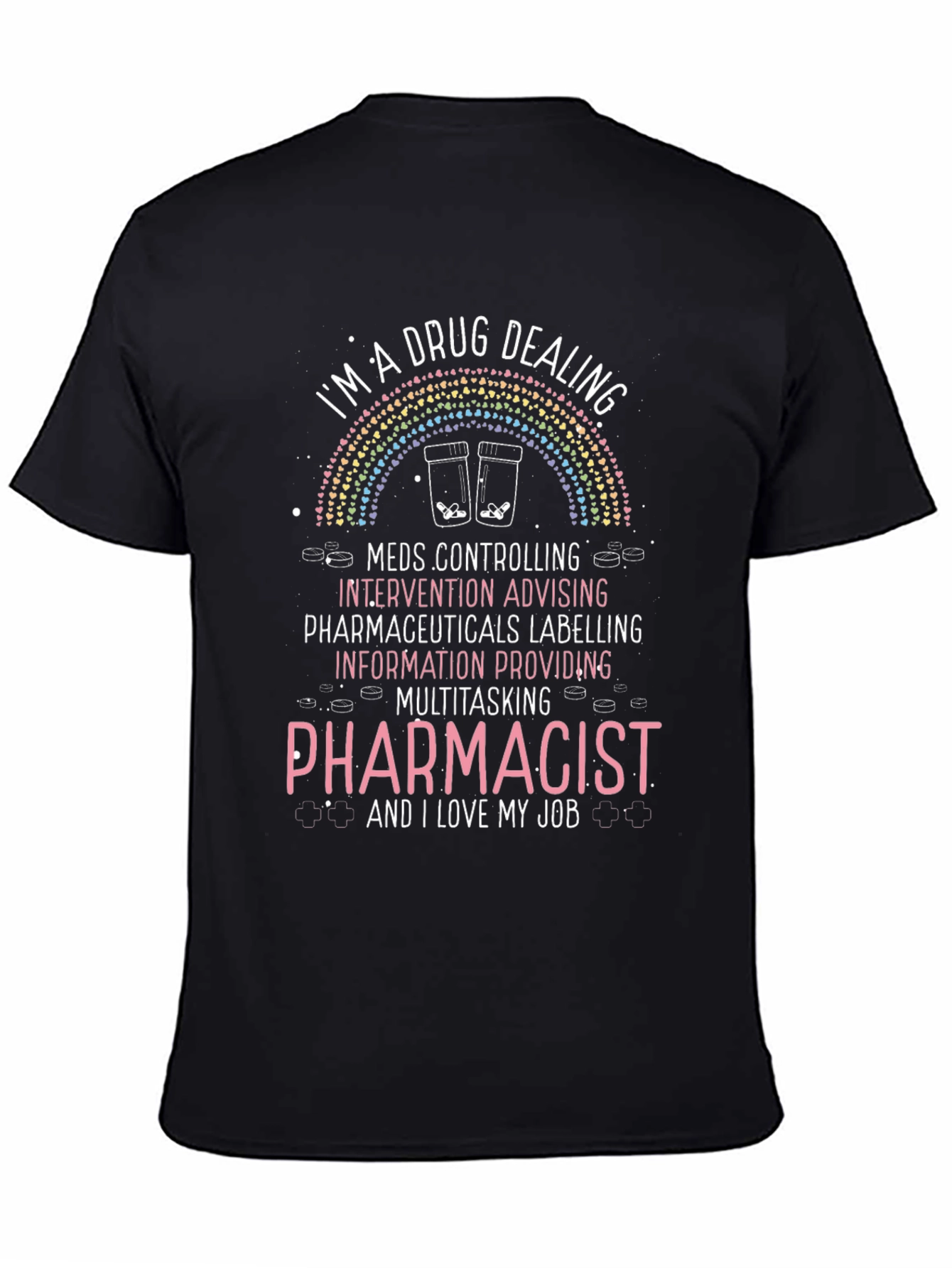 Camiseta Negra de Farmacéutico - Diseño Único
