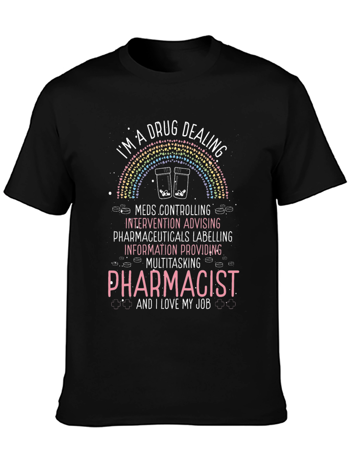 Camiseta Negra de Farmacéutico - Diseño Único