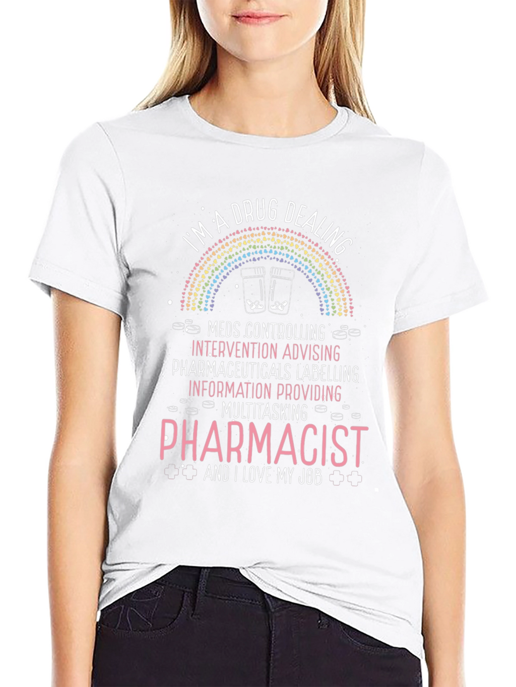 Camiseta Negra de Farmacéutico - Diseño Único