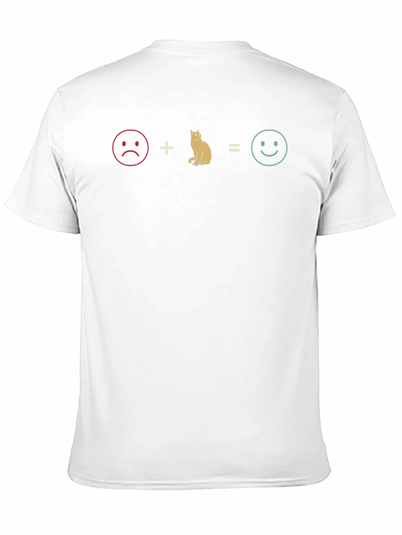 Camiseta Hombre: Triste + Gato = Feliz
