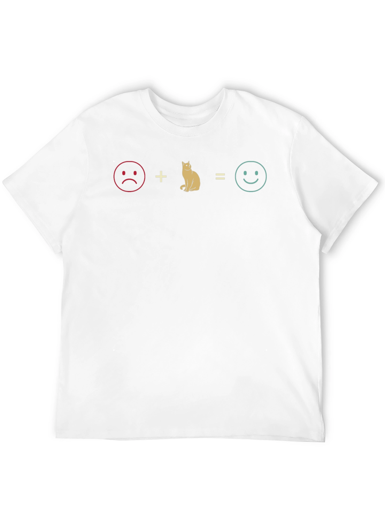 Camiseta Hombre: Triste + Gato = Feliz