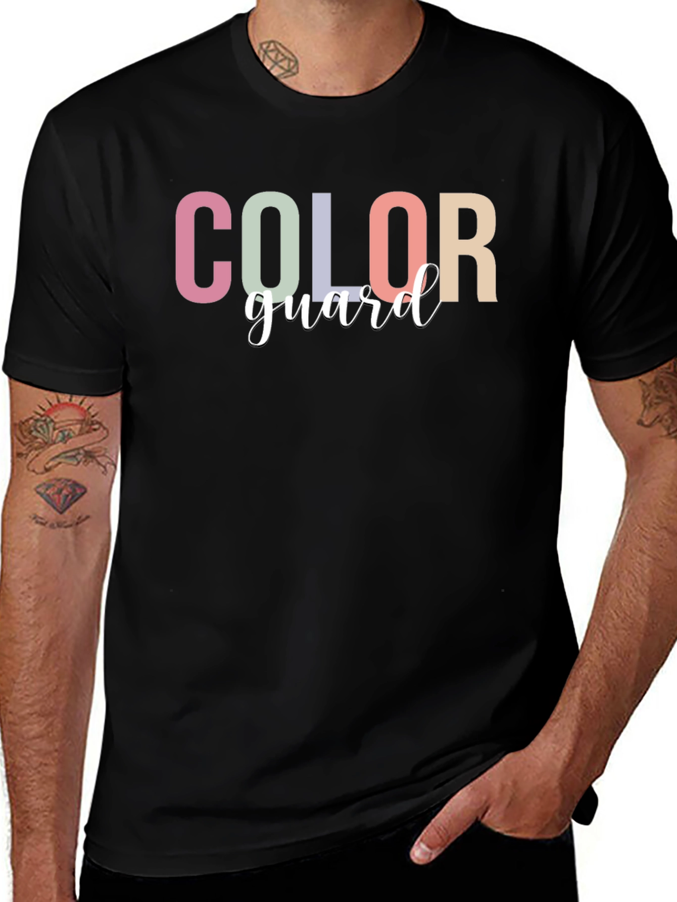 Camiseta Negra Color Guard - Diseño Moderno