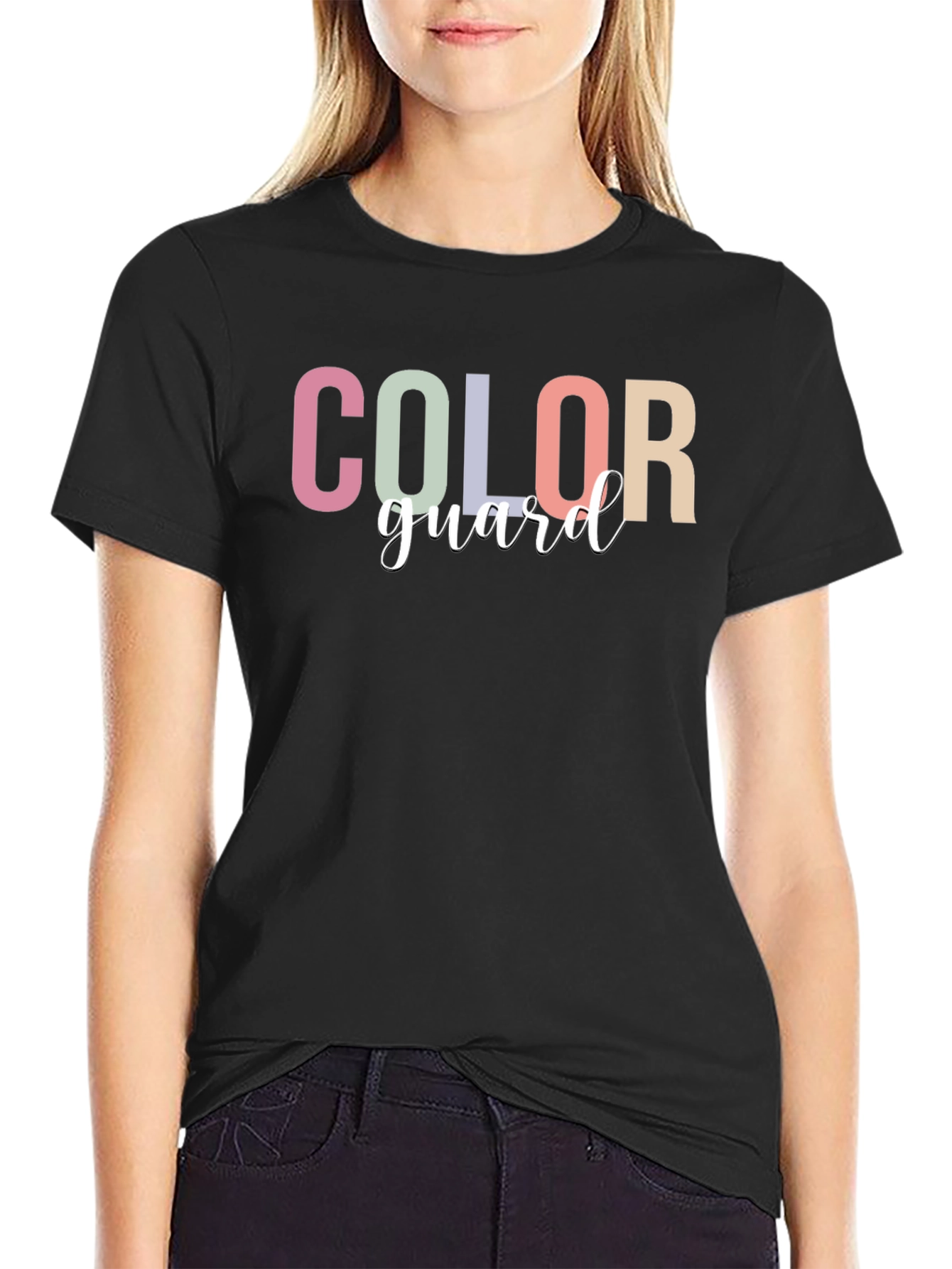Camiseta Negra Color Guard - Diseño Moderno