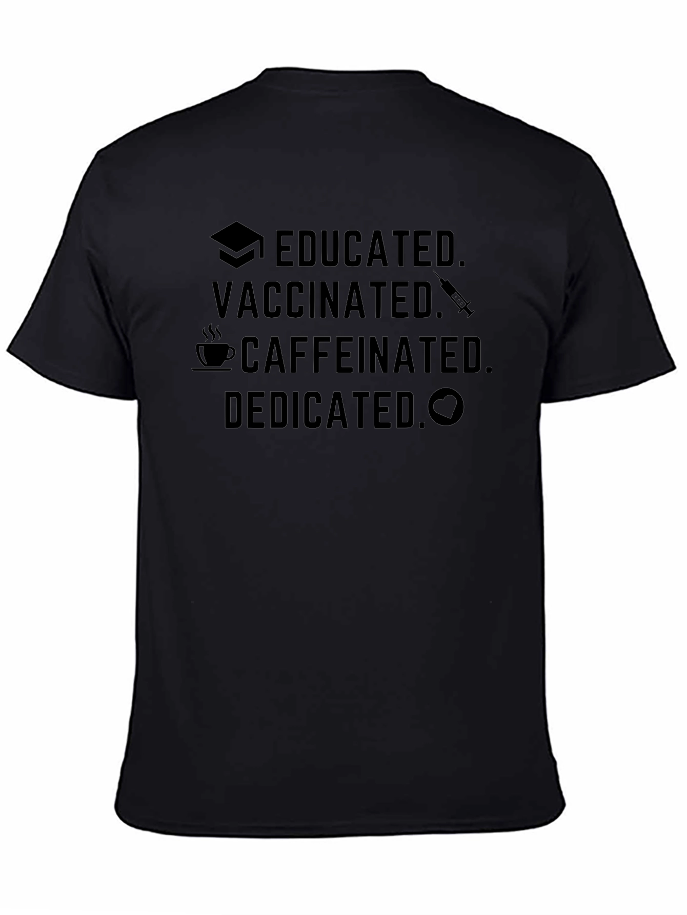 Camiseta Educada Vacunada Con Cafeína Dedicada - Algodón