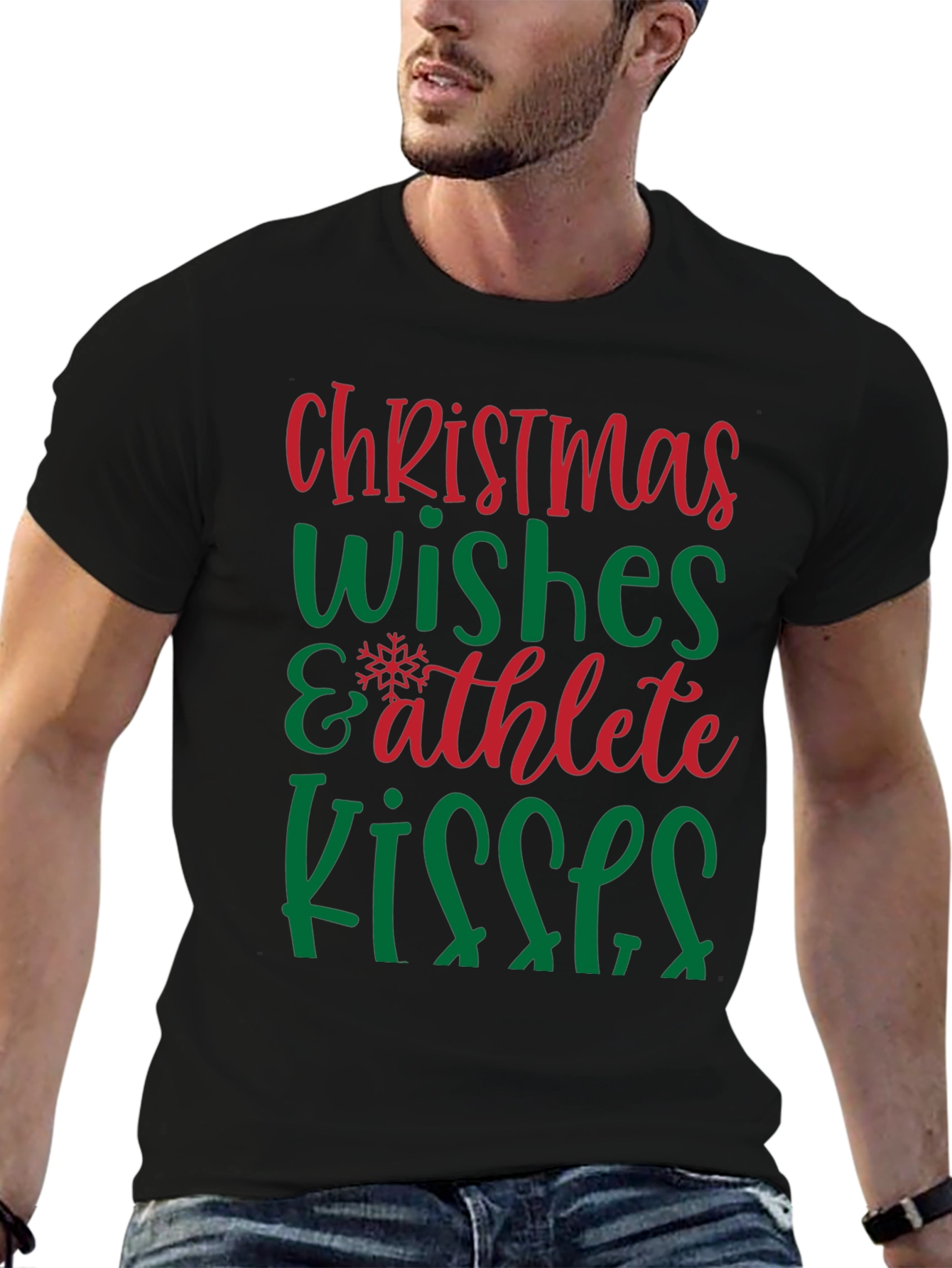 Camiseta Navideña Wishes & Athlete Kisses