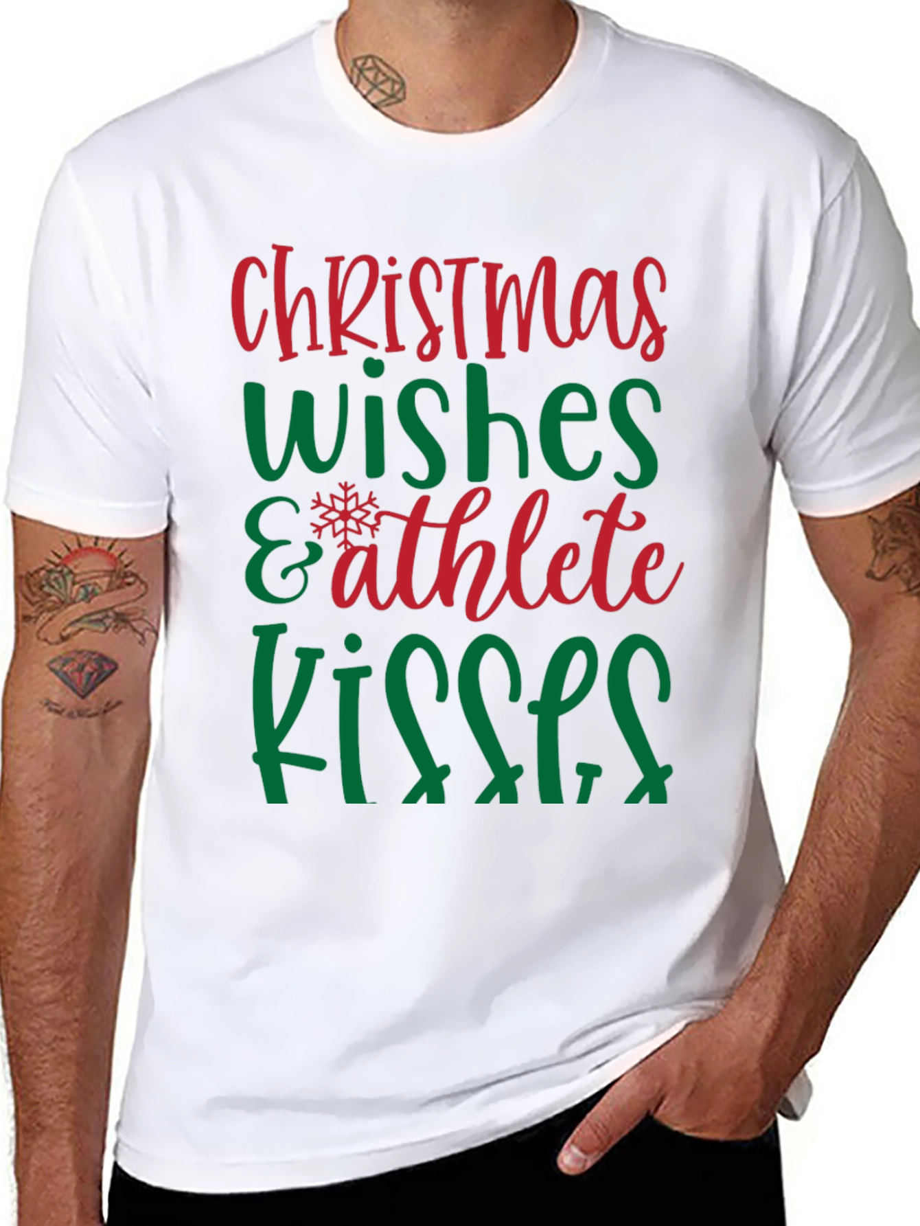 Camiseta Navideña Wishes & Athlete Kisses