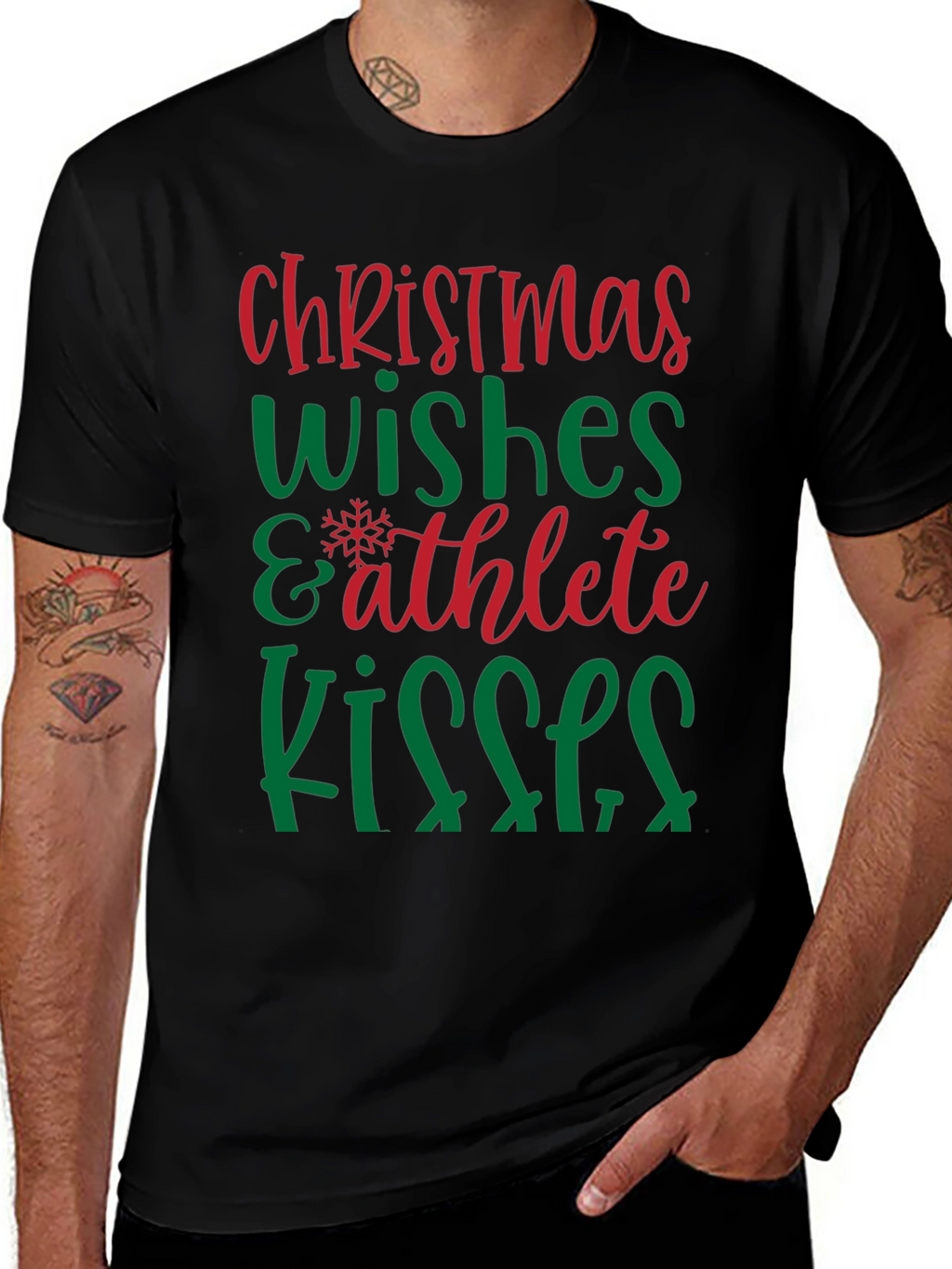 Camiseta Navideña Wishes & Athlete Kisses