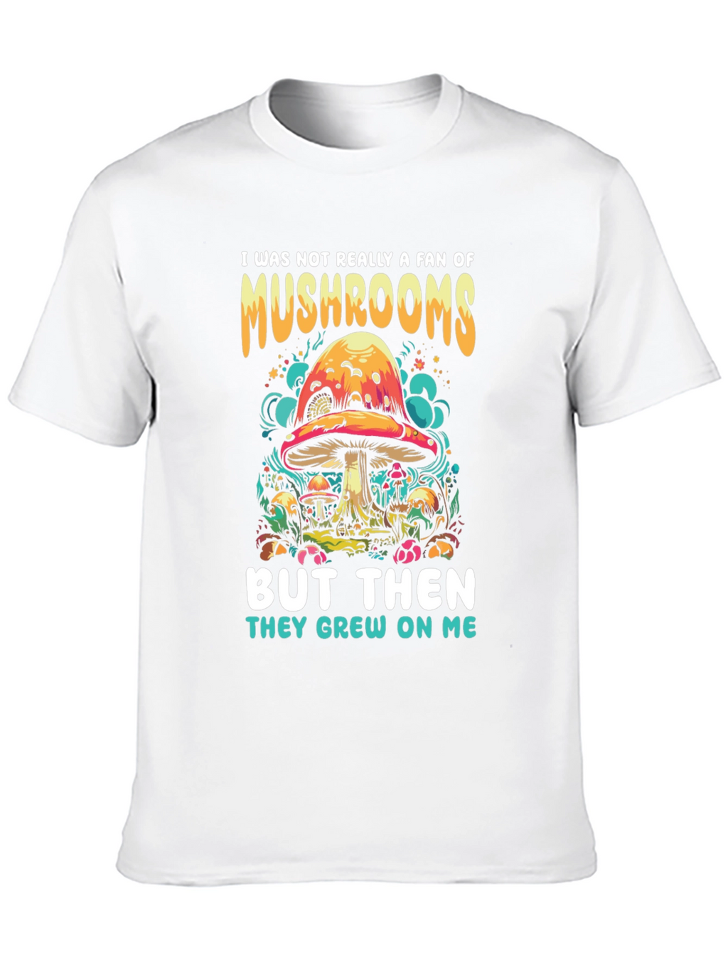 Camiseta Negra con Diseño de Hongos