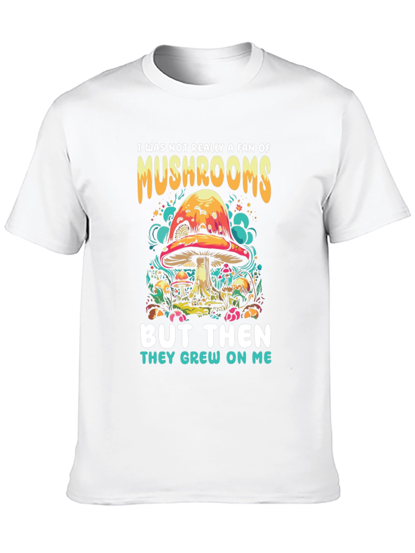 Camiseta Negra con Diseño de Hongos