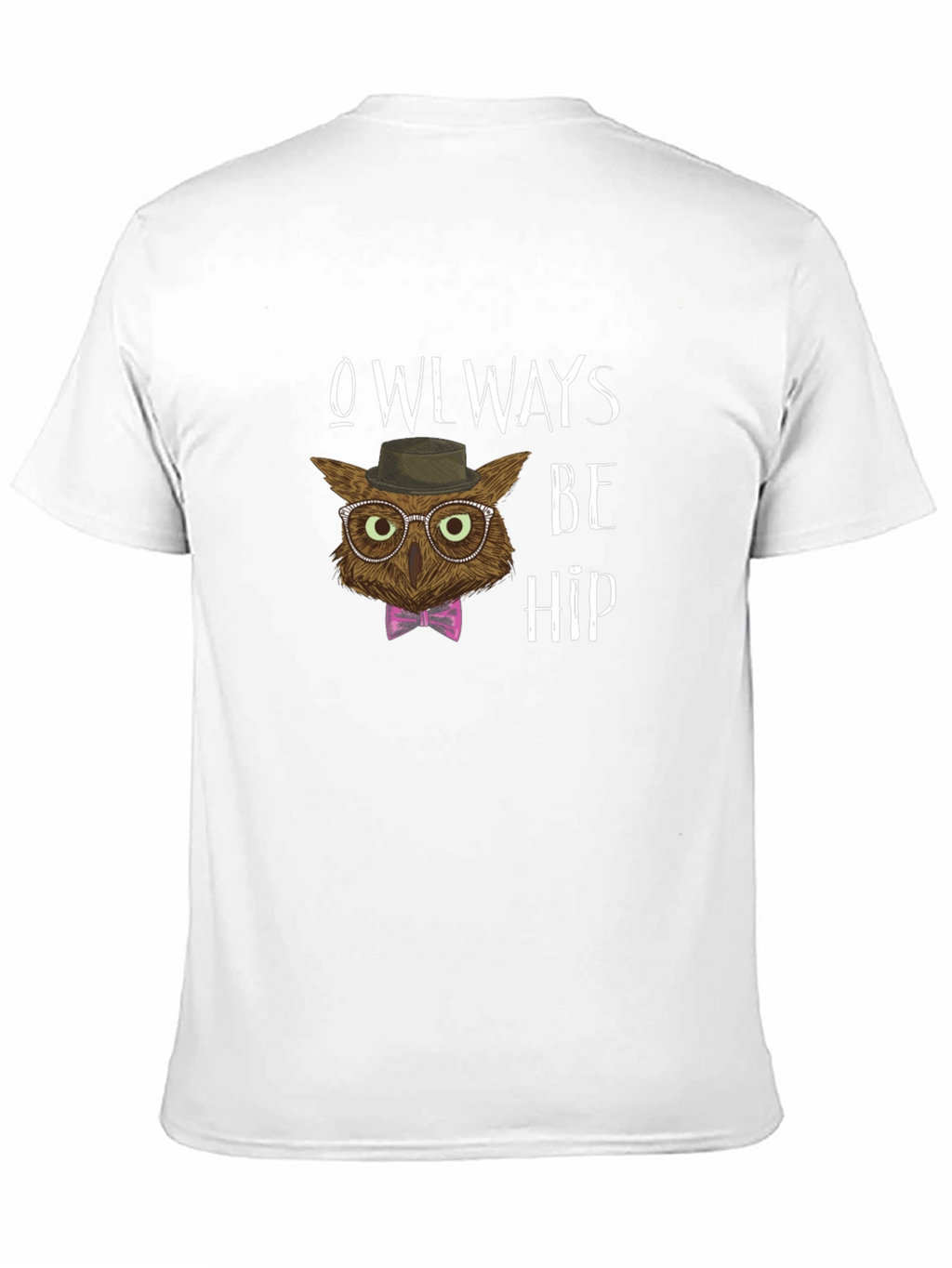 Camiseta Negra con Diseño de Búho Hipster