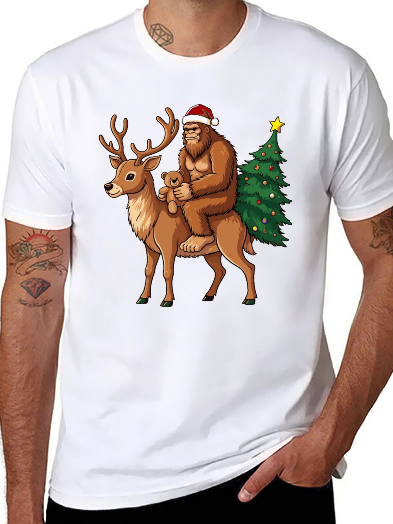 Camiseta Navideña Bigfoot Reno