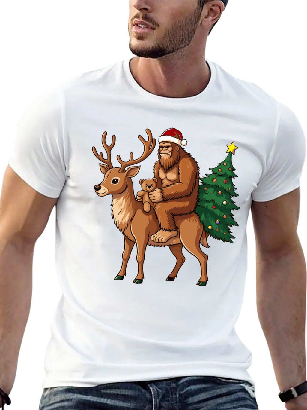 Camiseta Navideña Bigfoot Reno