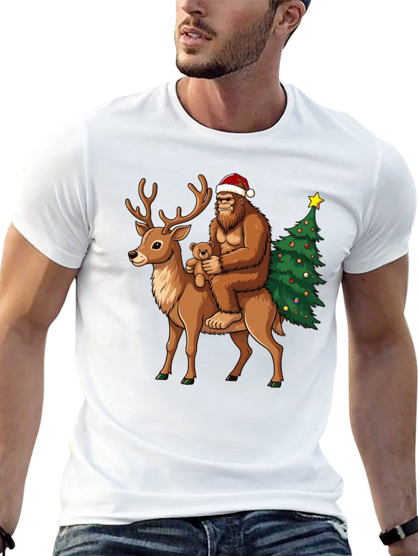 Camiseta Navideña Bigfoot Reno