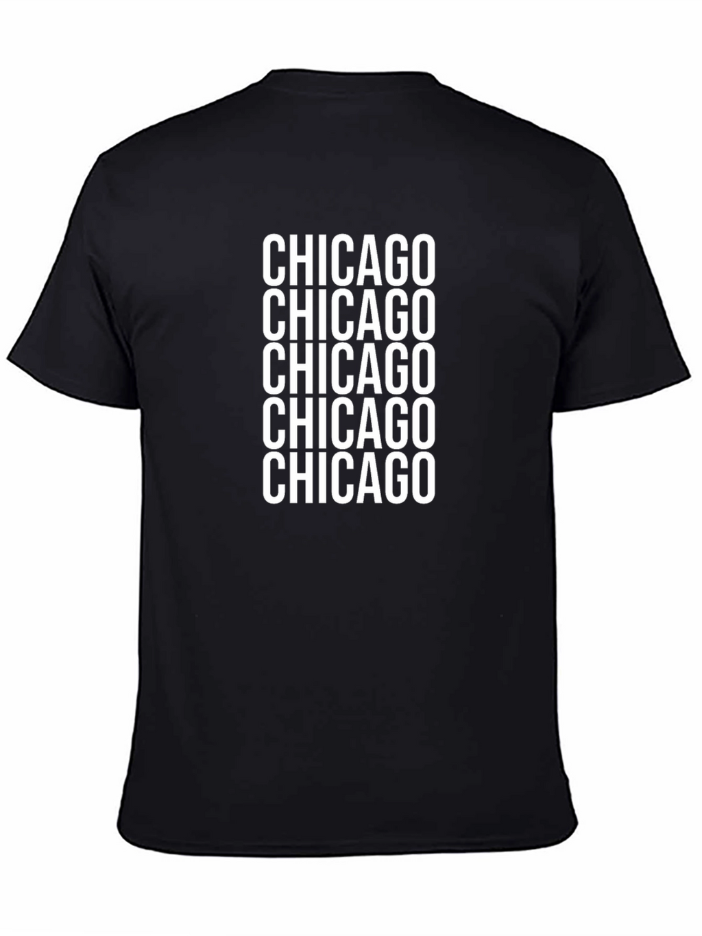 Camiseta Negra Chicago Repetido para Hombre