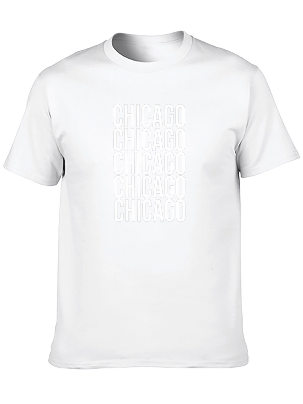 Camiseta Negra Chicago Repetido para Hombre