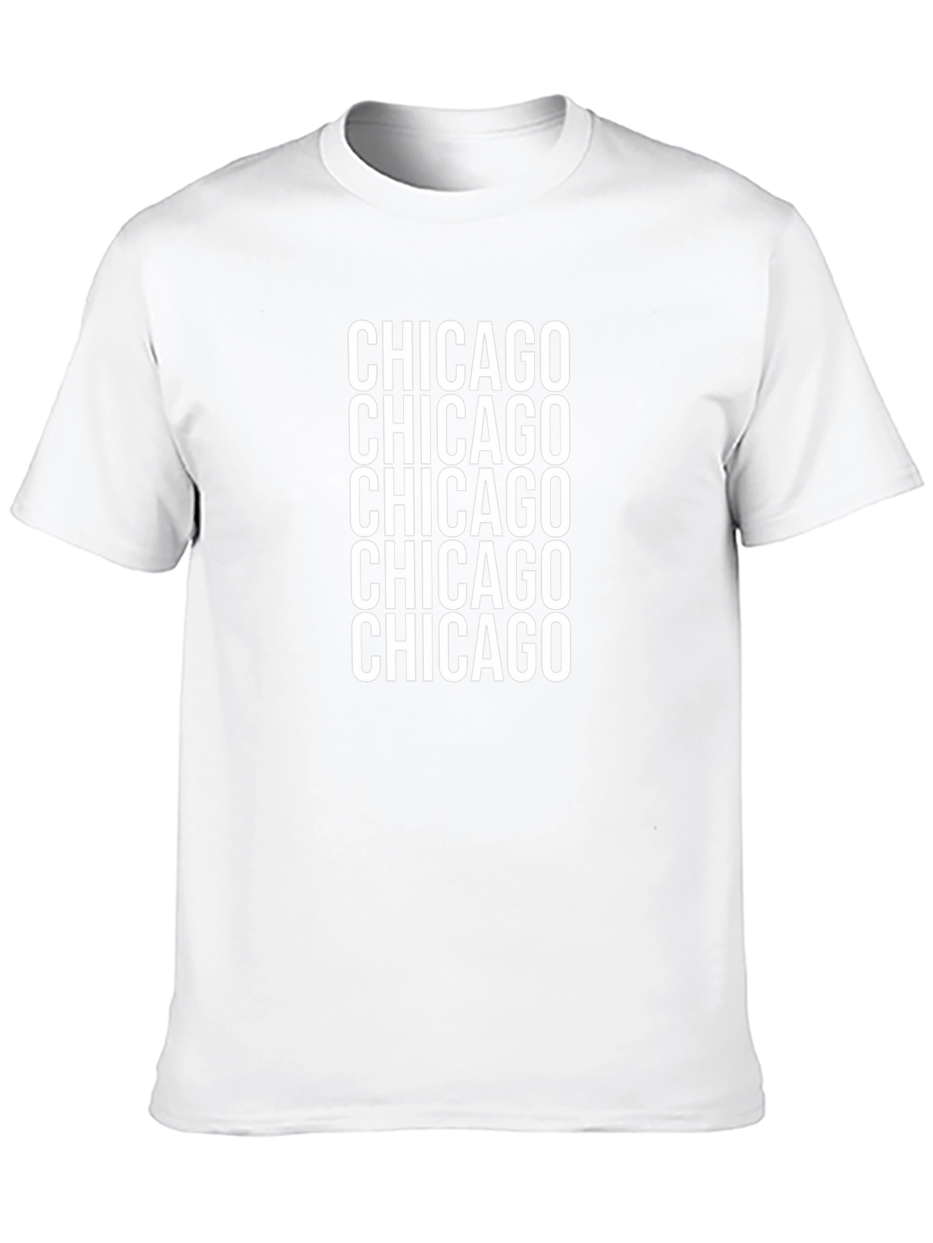Camiseta Negra Chicago Repetido para Hombre