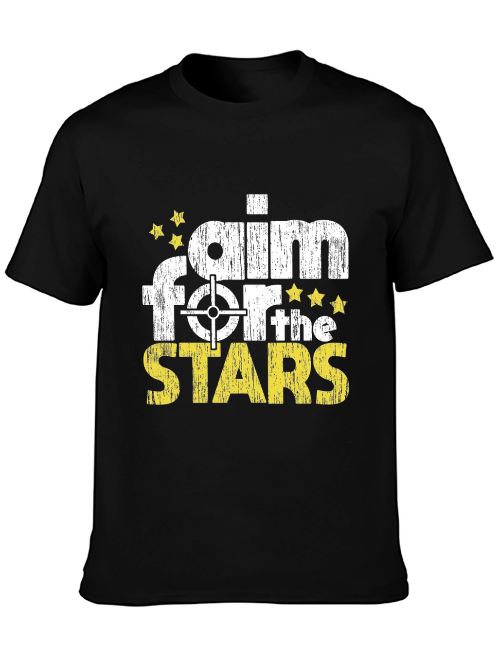 Camiseta Negra Apuntar a las Estrellas Algodón