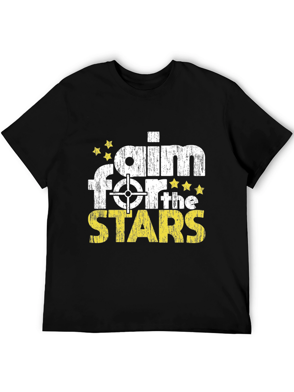 Camiseta Negra Apuntar a las Estrellas Algodón
