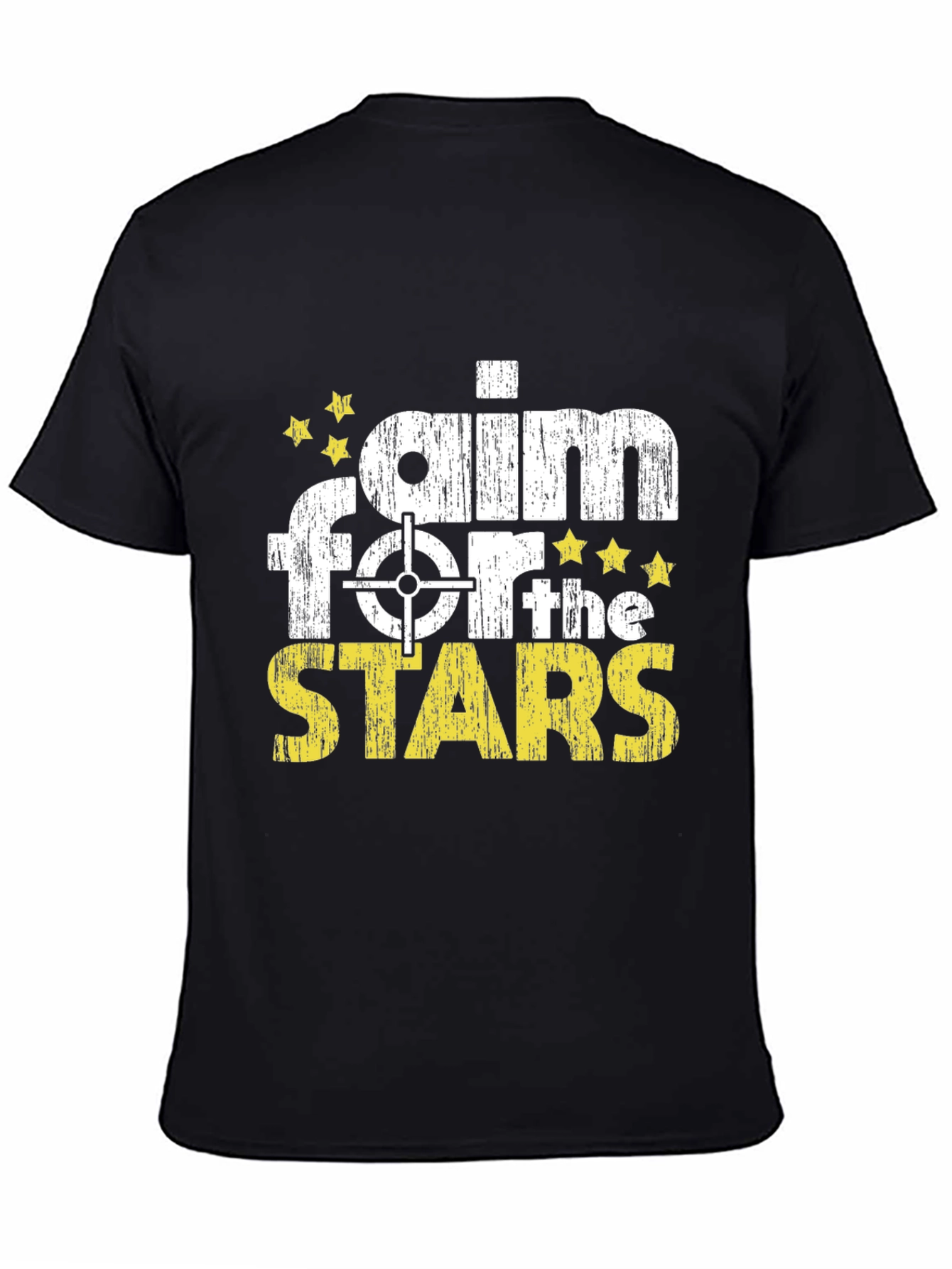 Camiseta Negra Apuntar a las Estrellas Algodón