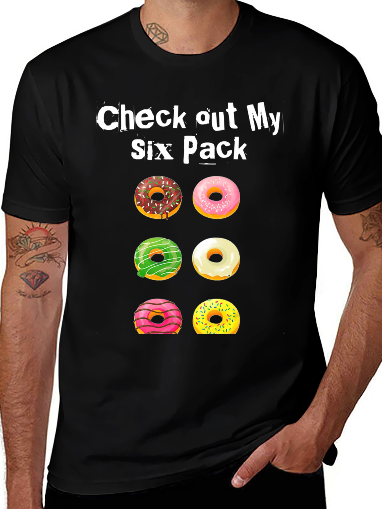 Camiseta Check out My Six Pack con Donas