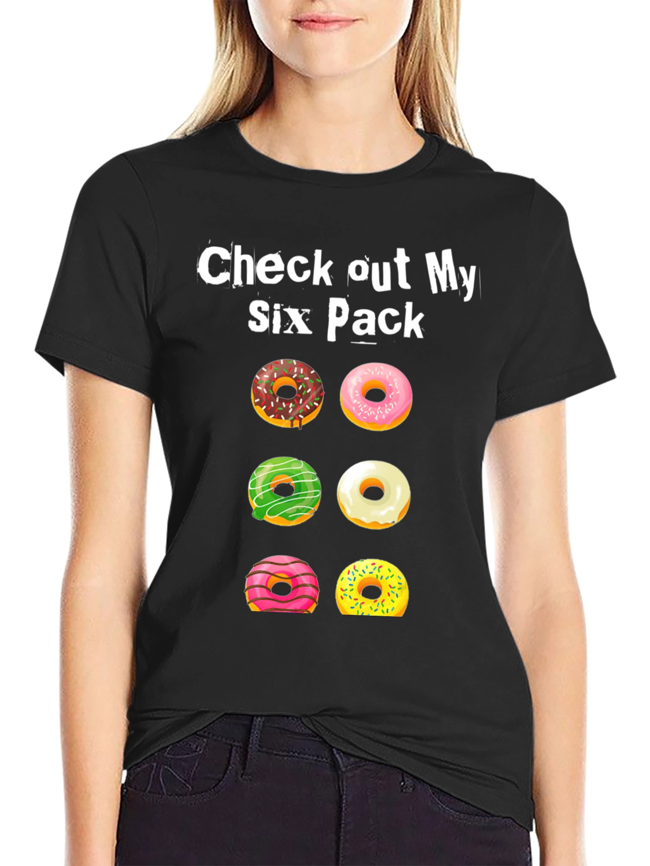 Camiseta Check out My Six Pack con Donas