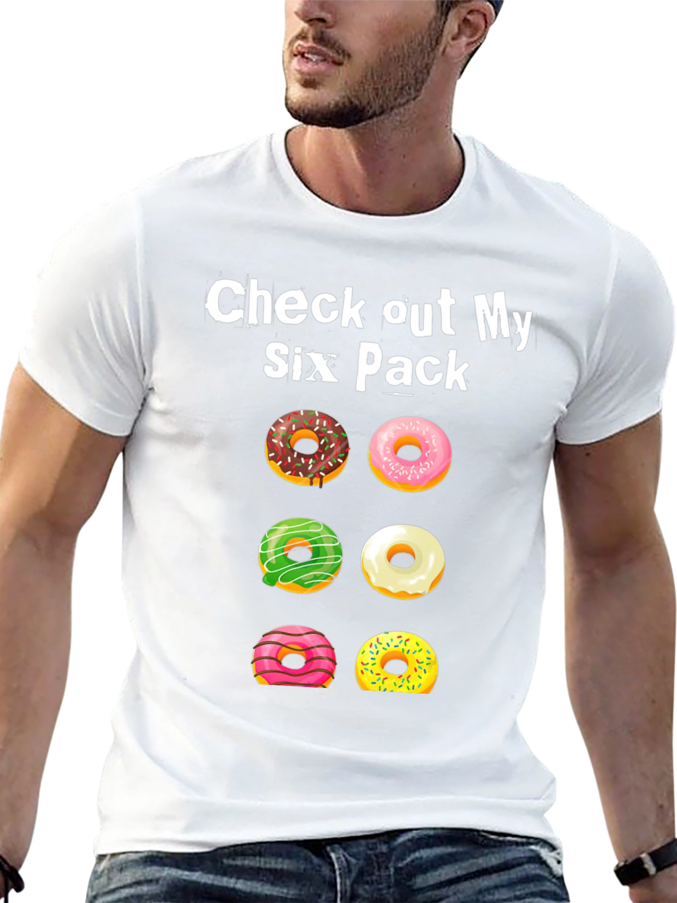 Camiseta Check out My Six Pack con Donas