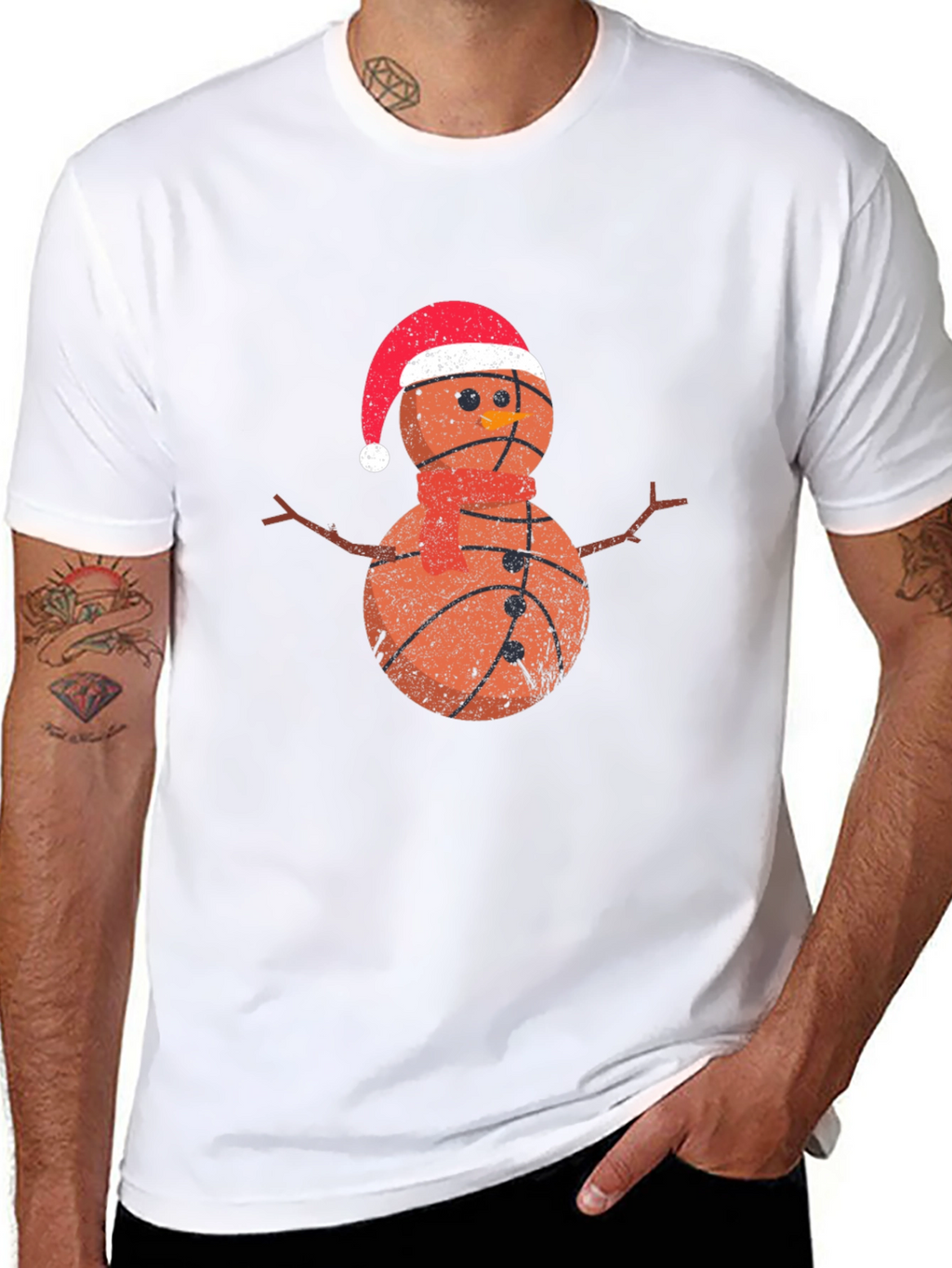Camiseta Hombre Baloncesto Navideño Nieve