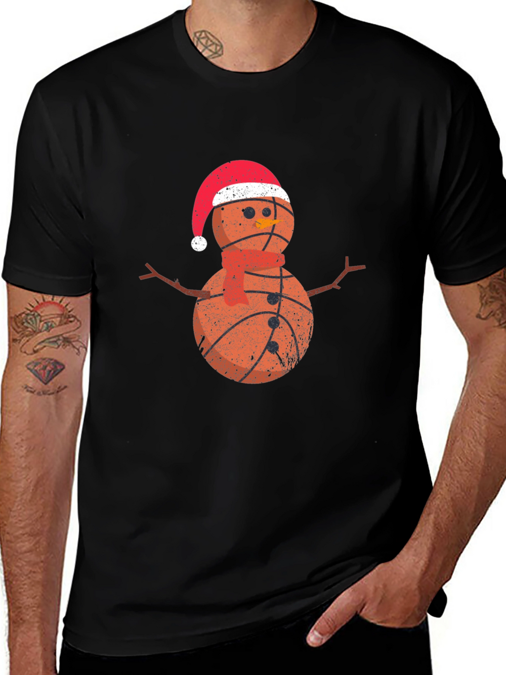 Camiseta Hombre Baloncesto Navideño Nieve