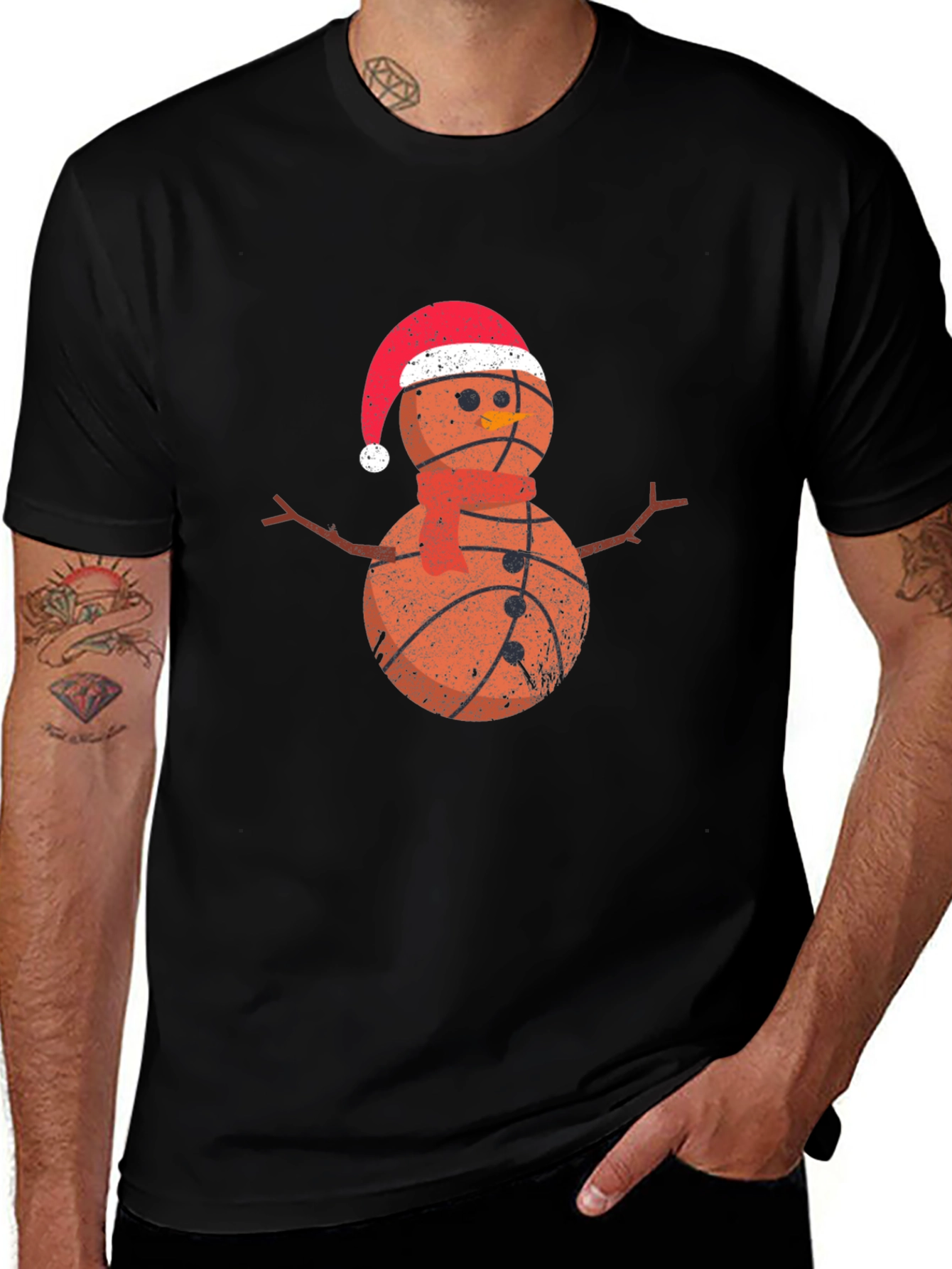 Camiseta Hombre Baloncesto Navideño Nieve
