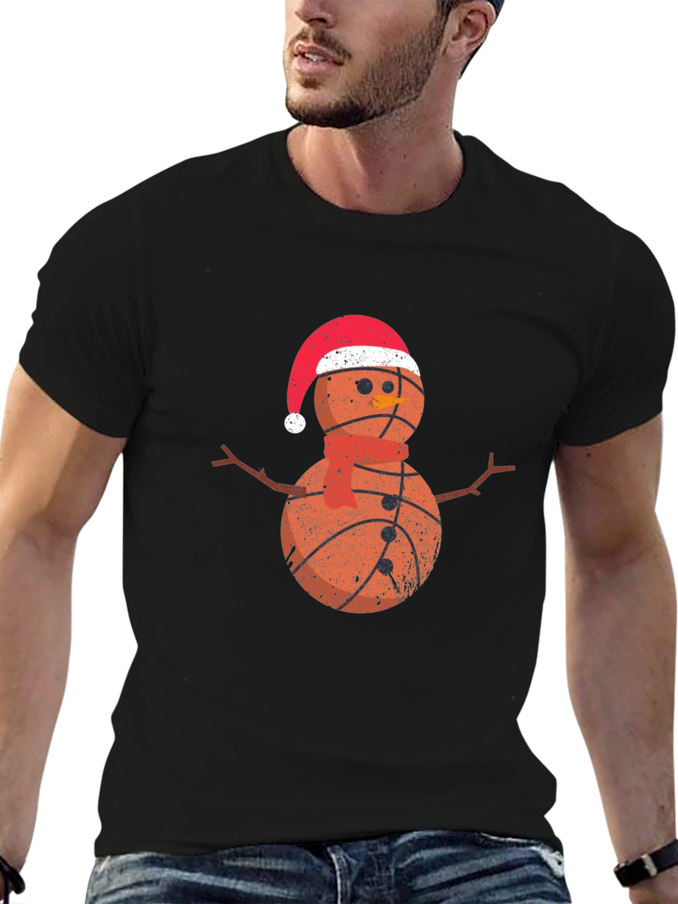 Camiseta Hombre Baloncesto Navideño Nieve
