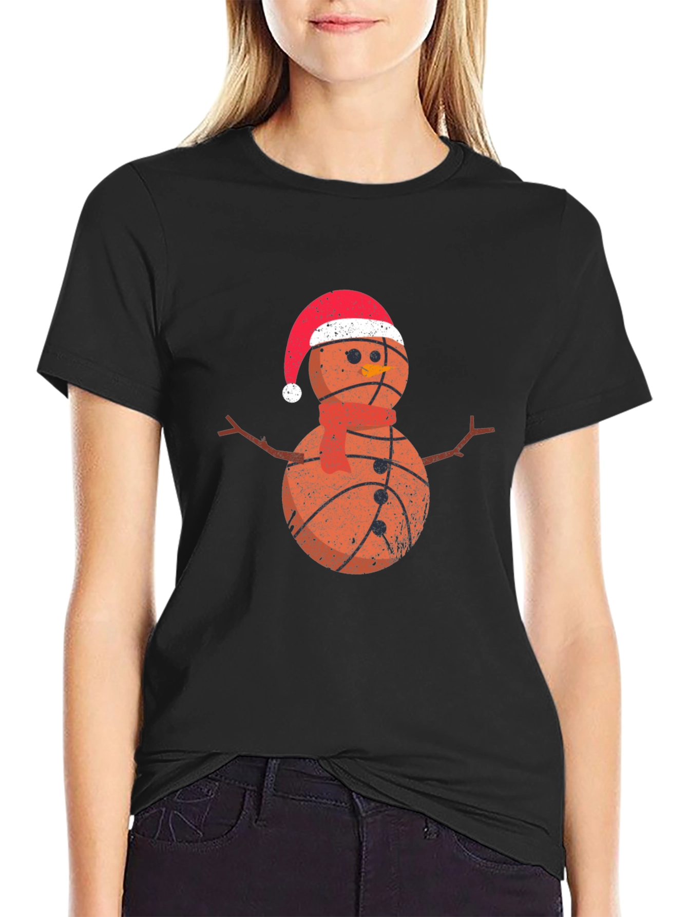 Camiseta Hombre Baloncesto Navideño Nieve