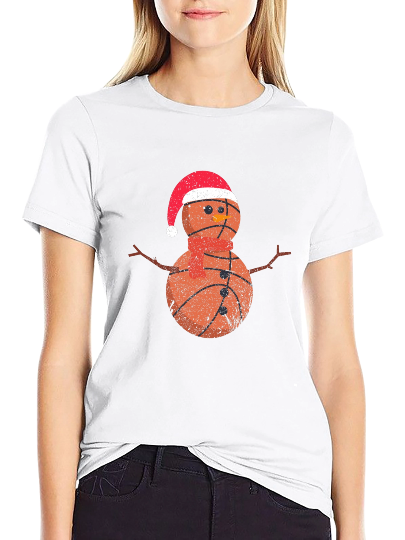 Camiseta Hombre Baloncesto Navideño Nieve
