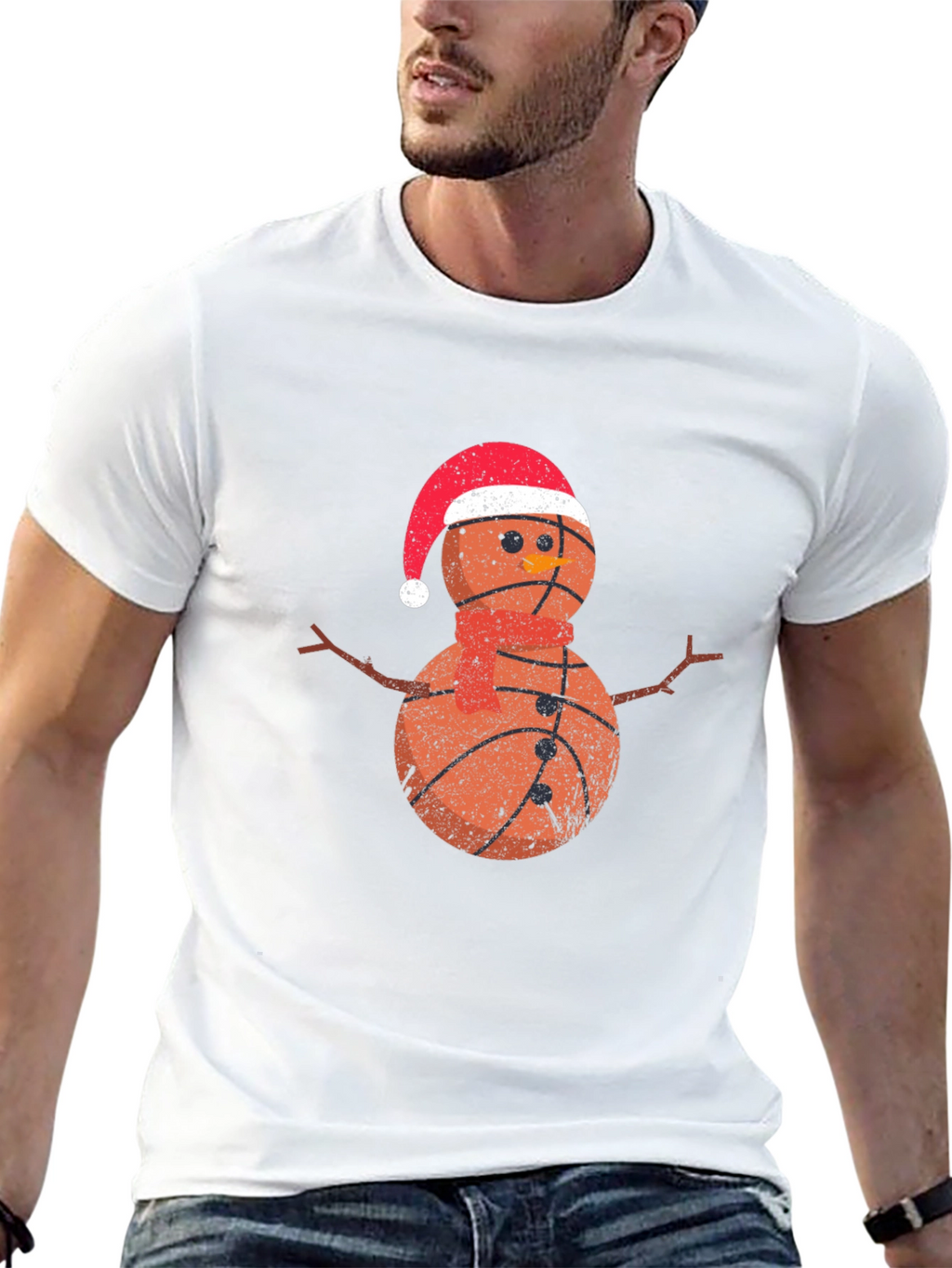 Camiseta Hombre Baloncesto Navideño Nieve