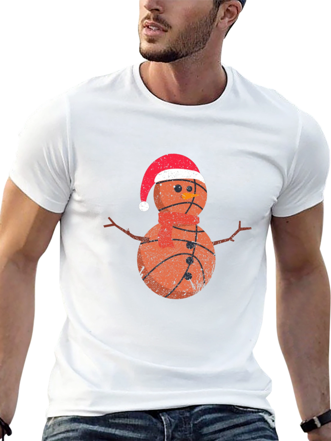 Camiseta Hombre Baloncesto Navideño Nieve