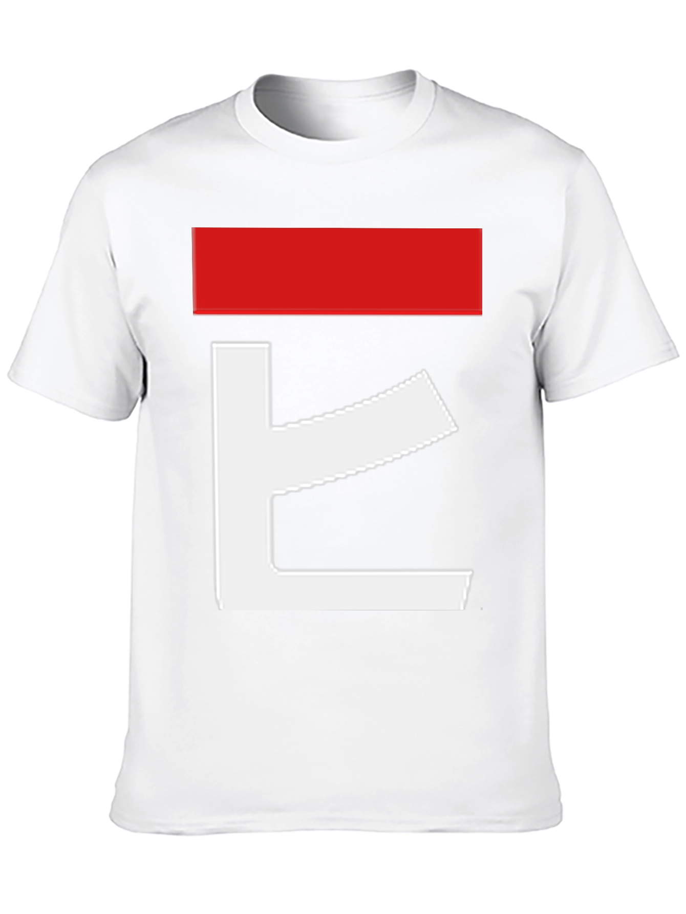 Camiseta Hombre Diseño Abstracto Rojo y Blanco